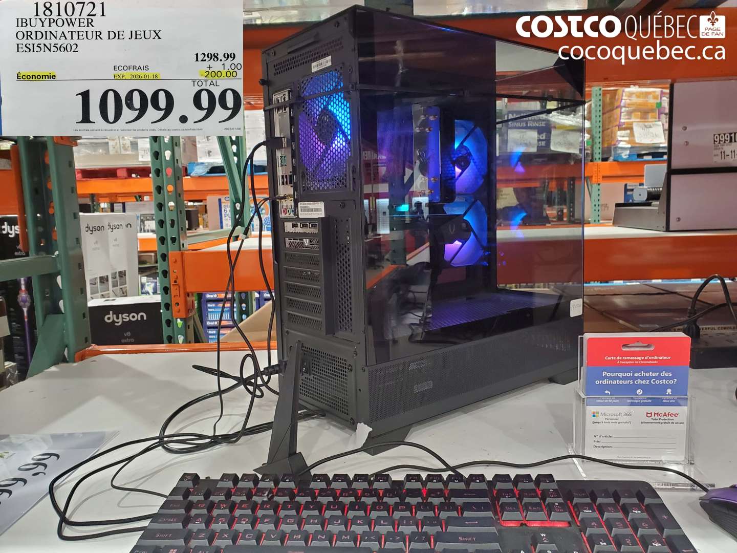 1810721 IBUYPOWER ORDINATEUR DE JEUX ESI5N5602 ($200.00 INSTANT SAVINGS EXPIRES ON 2026-01-18) $1099.39