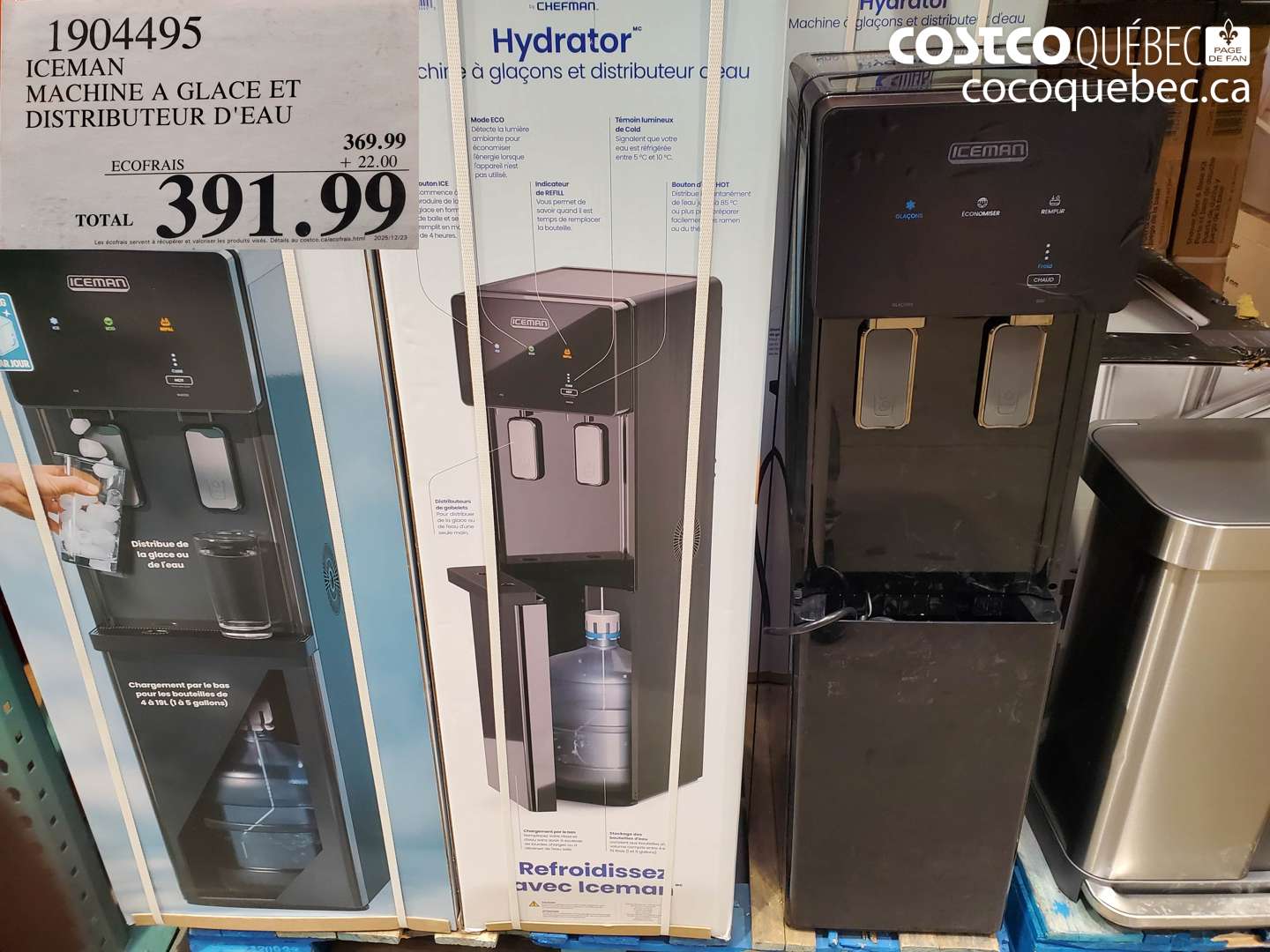 1904495 ICEMAN MACHINE A GLACE ET DISTRIBUTEUR D'EAU $391.99
