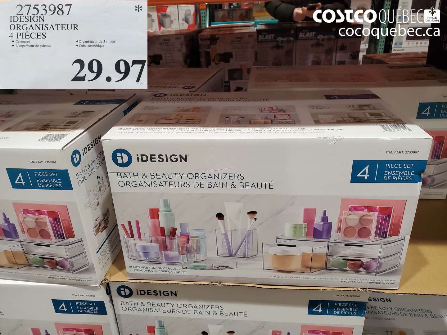 2753987 IDESIGN ORGANISATEUR 4 PIECES $29.97