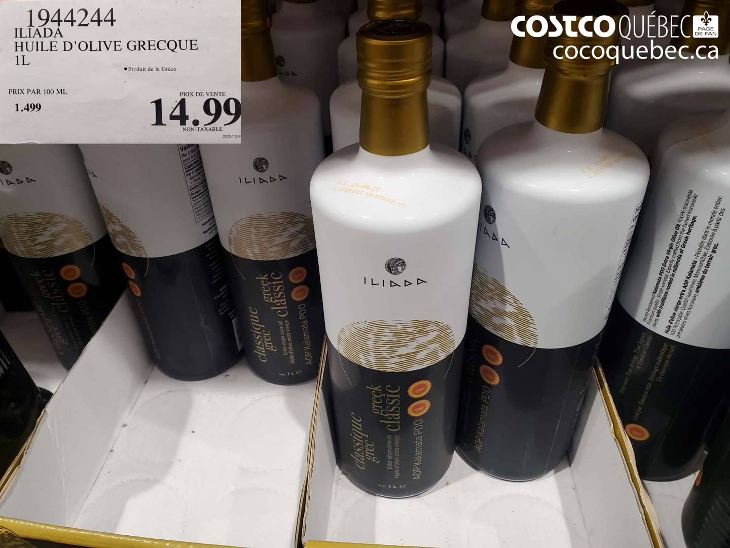 1944244 ILIADA HUILE D'OLIVE GREQUE 1L $14.99