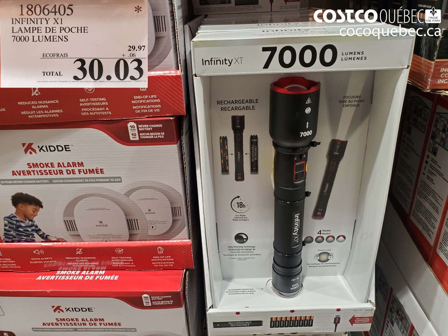 1806405 INFINITY X1 LAMPE DE POCHE 7000 LUMENS $30.03