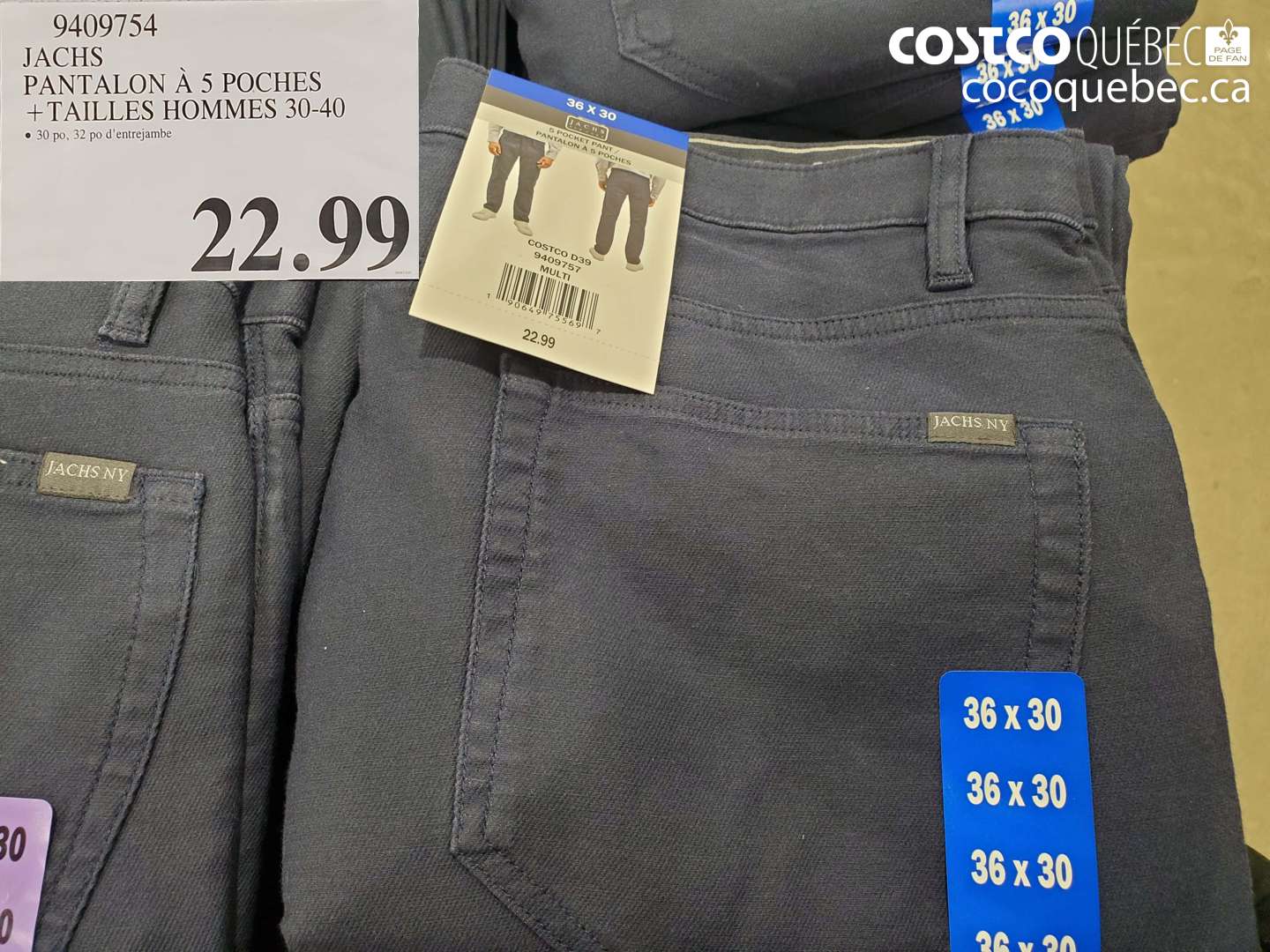 9409754 JACHS PANTALON À 5 POCHES + TAILLES HOMMES 30-40 $22.99