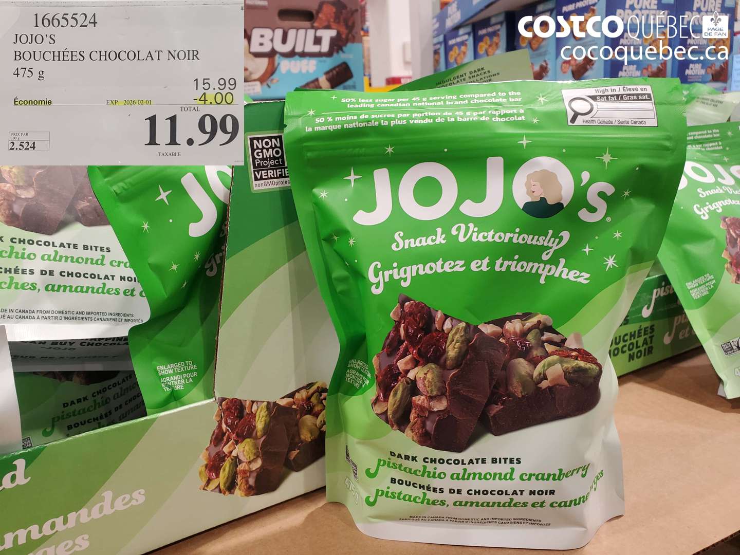 1665524 JOJO'S BOUCHEES CHOCOLAT NOIR  ($4.00 INSTANT SAVINGS EXPIRES ON 2026-02-01) $11.99