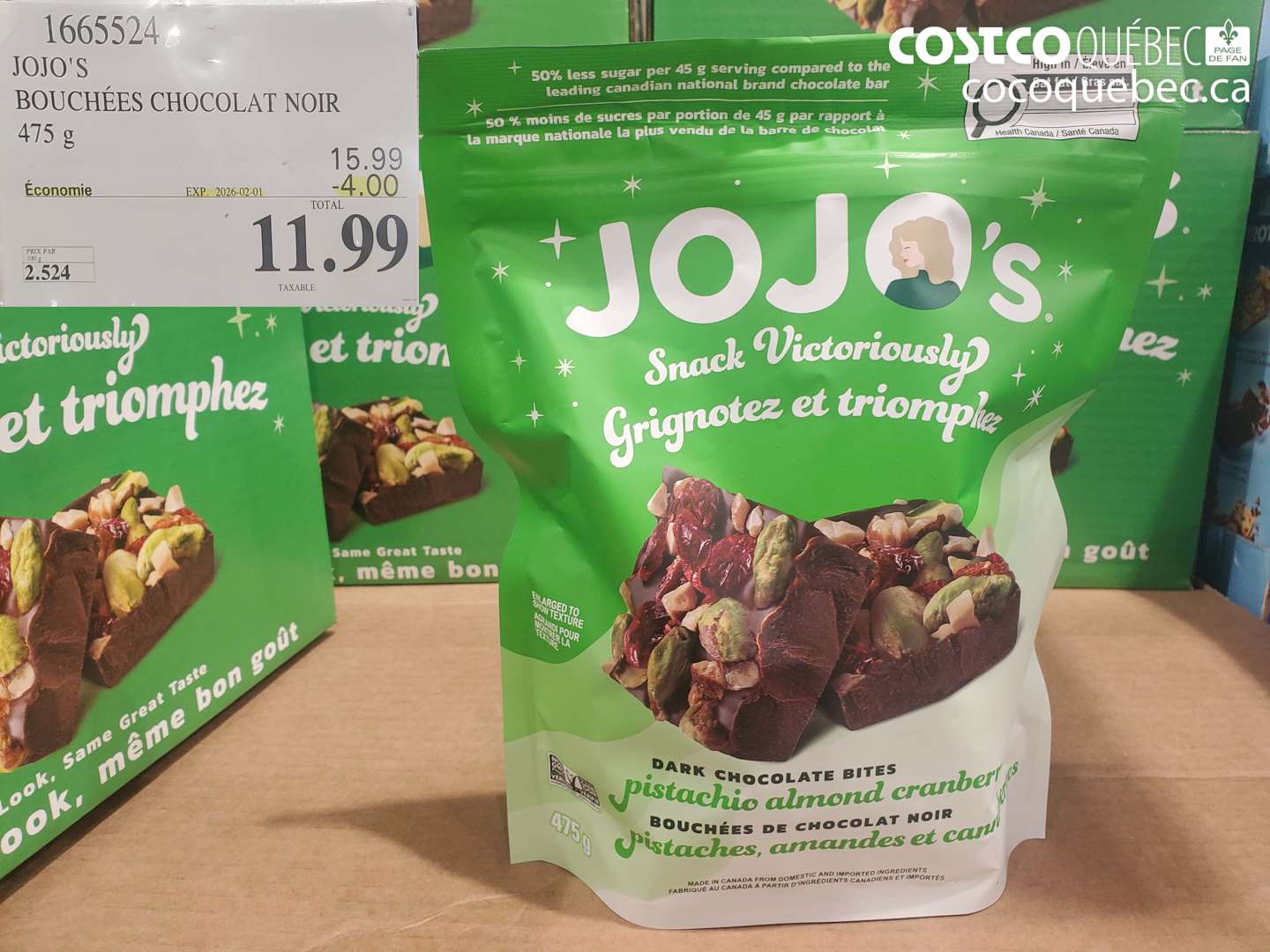 1665524 JOJO'S BOUCHEES CHOCOLAT NOIR  ($4.00 INSTANT SAVINGS EXPIRES ON 2026-02-01) $11.99