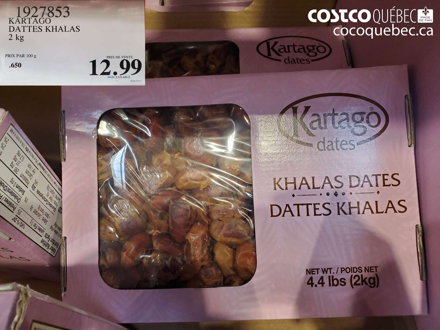 1927853 KARTAGO DATTES KHALAS 2 kg $12.99
