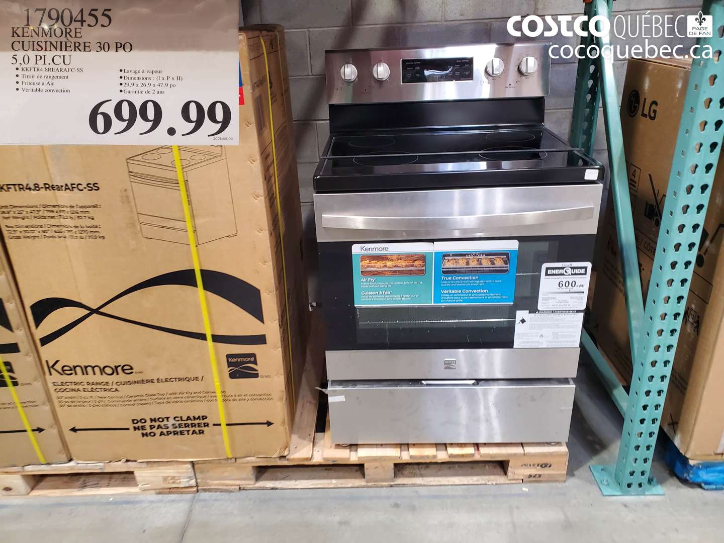 1790455 KENMORE CUISINIERE 30 PO 5,0 PI.CU $699.99