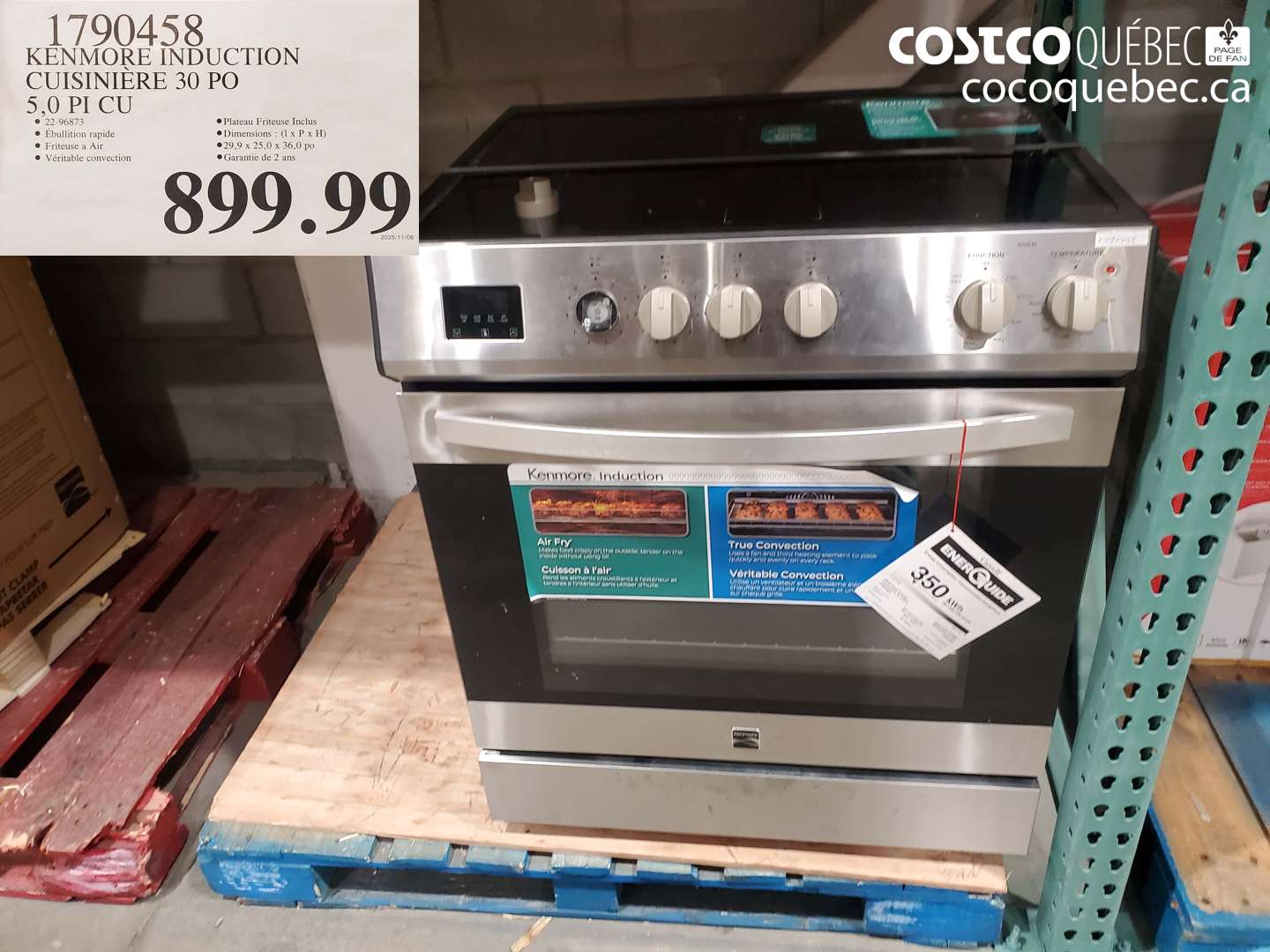 1790458 KENMORE INDUCTION CUISINIERE 30 PO  $899.99