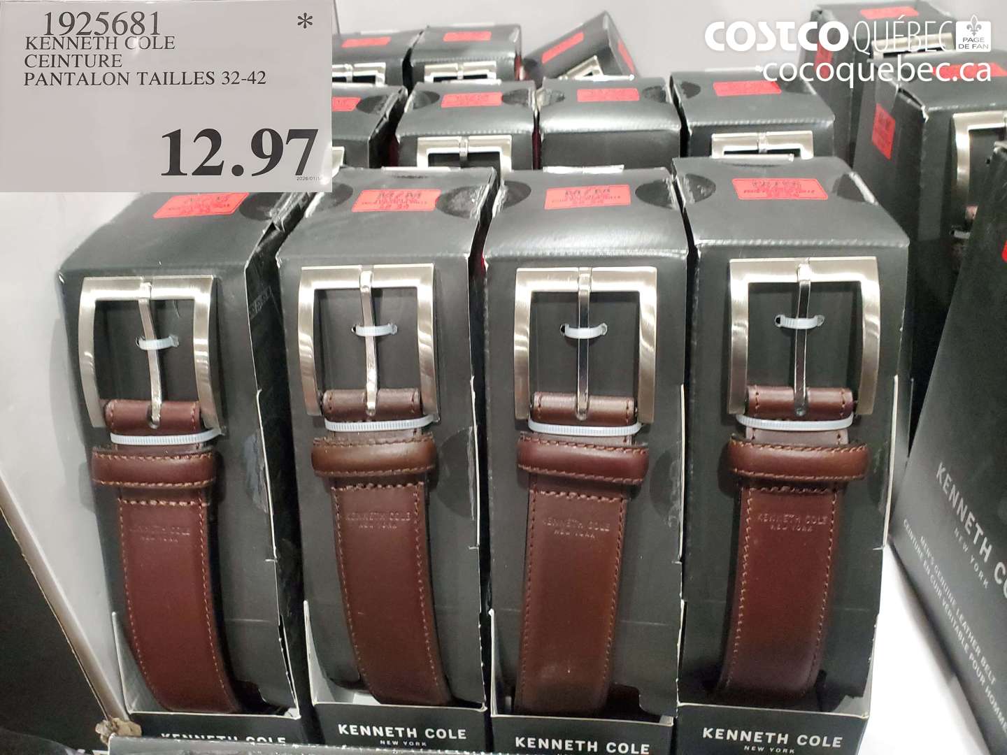 1925681 KENNETH COLE CEINTURE PANTALON TAILLES 32-42 $12.97