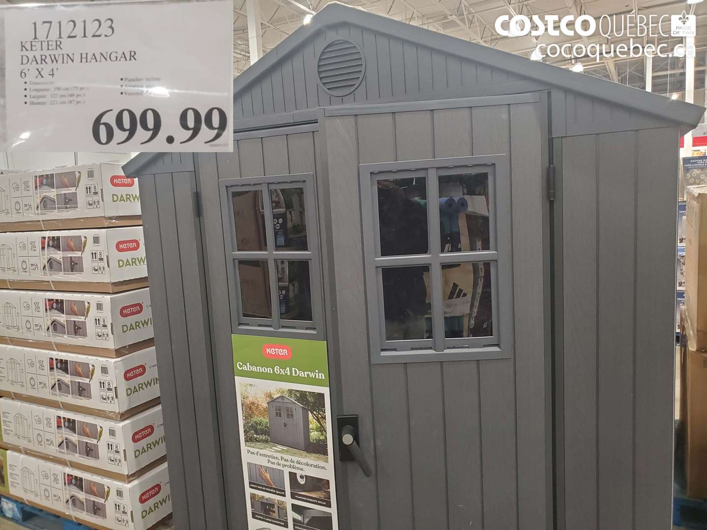 1712123 KETER DARWIN HANGAR 6' X 4' $699.99