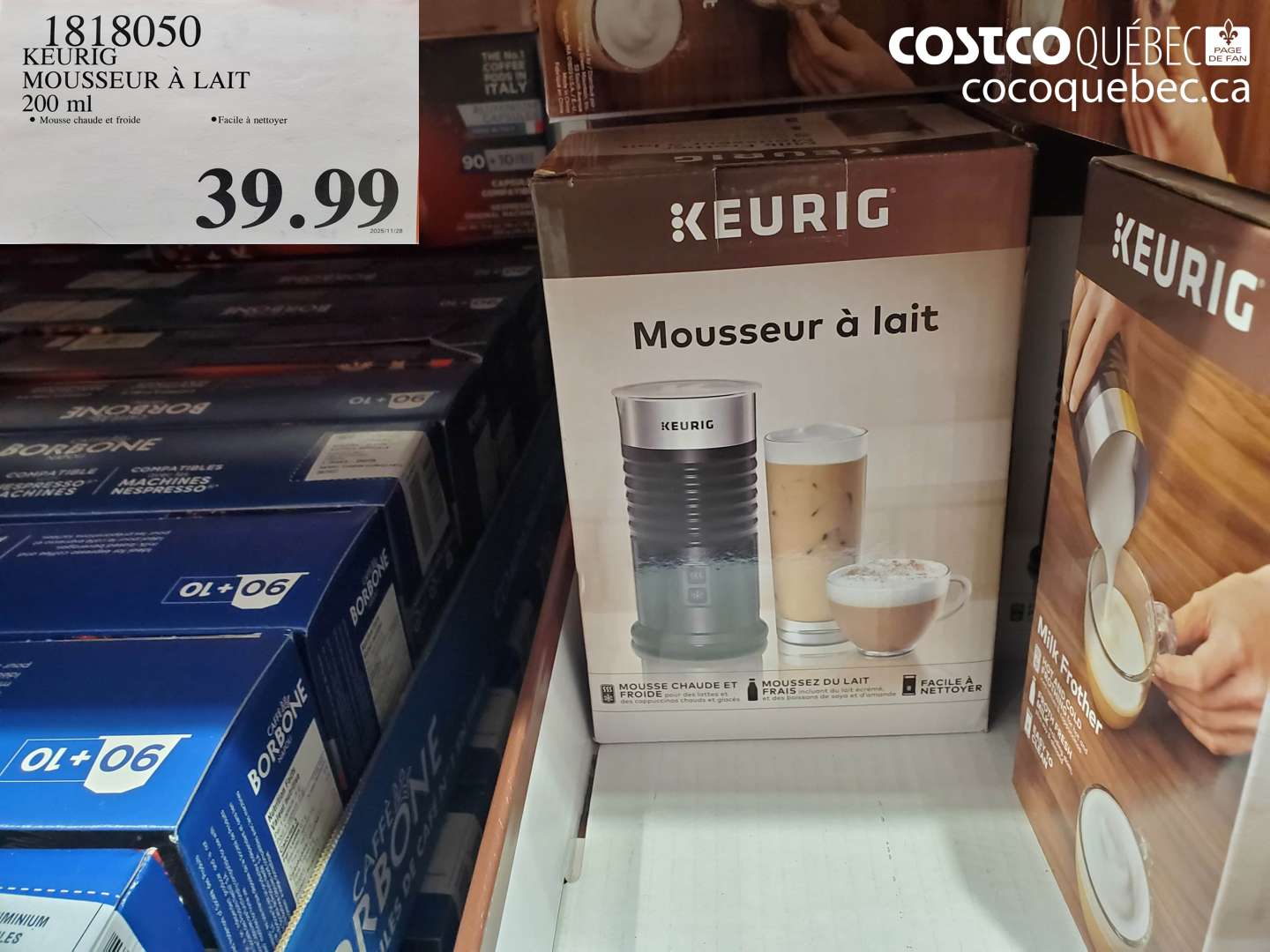 1818050 KEURIG MOUSSEUR À LAIT 200 ml $39.99