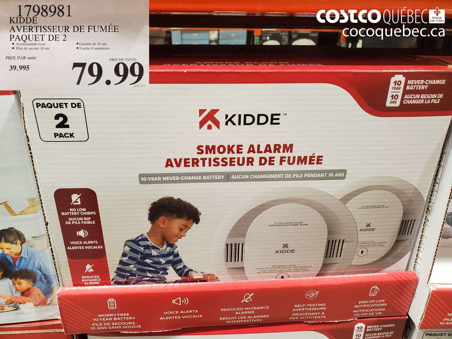1798981 KIDDE AVERTISSEUR DE FUMEE PAQUET DE 2  $79.99