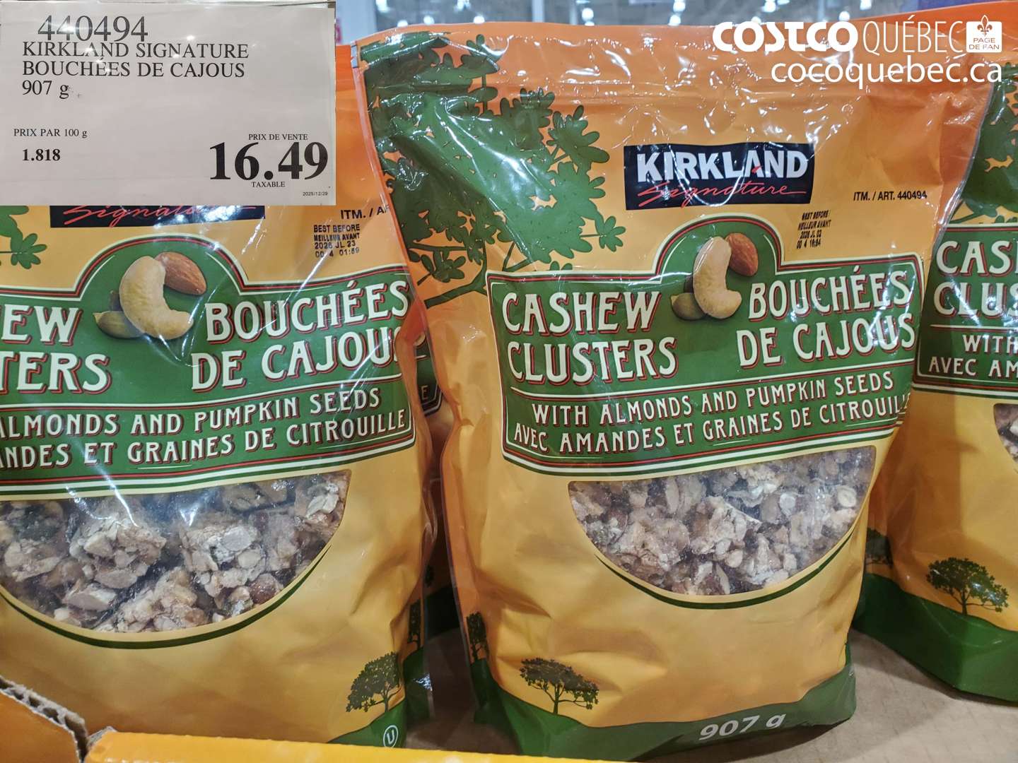 440494 KIRKLAND SIGNATURE BOUCHÉES DE CAJOUS $16.49