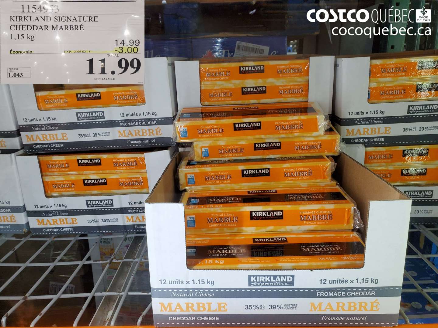 1154953 KIRKLAND SIGNATURE CHEDDAR MARBRE ($3.00 INSTANT SAVINGS EXPIRES ON 2026-02-15) $11.99