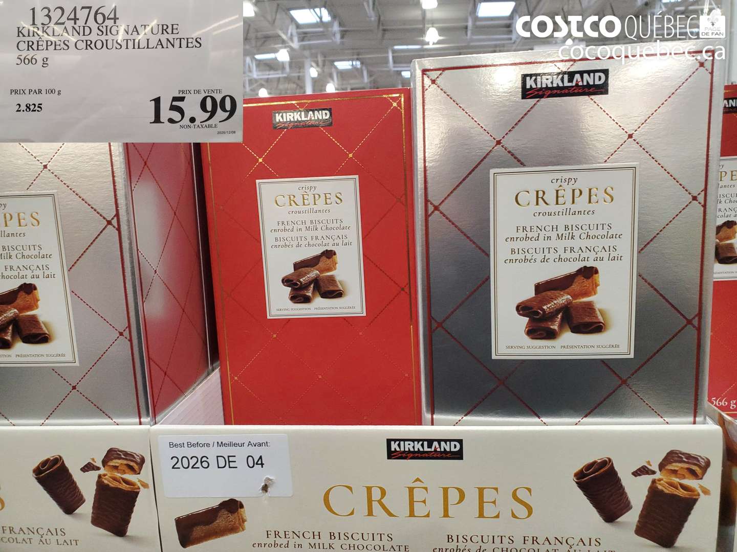 1324764 KIRKLAND SIGNATURE CREPES CROUSTILLANTES $15.99