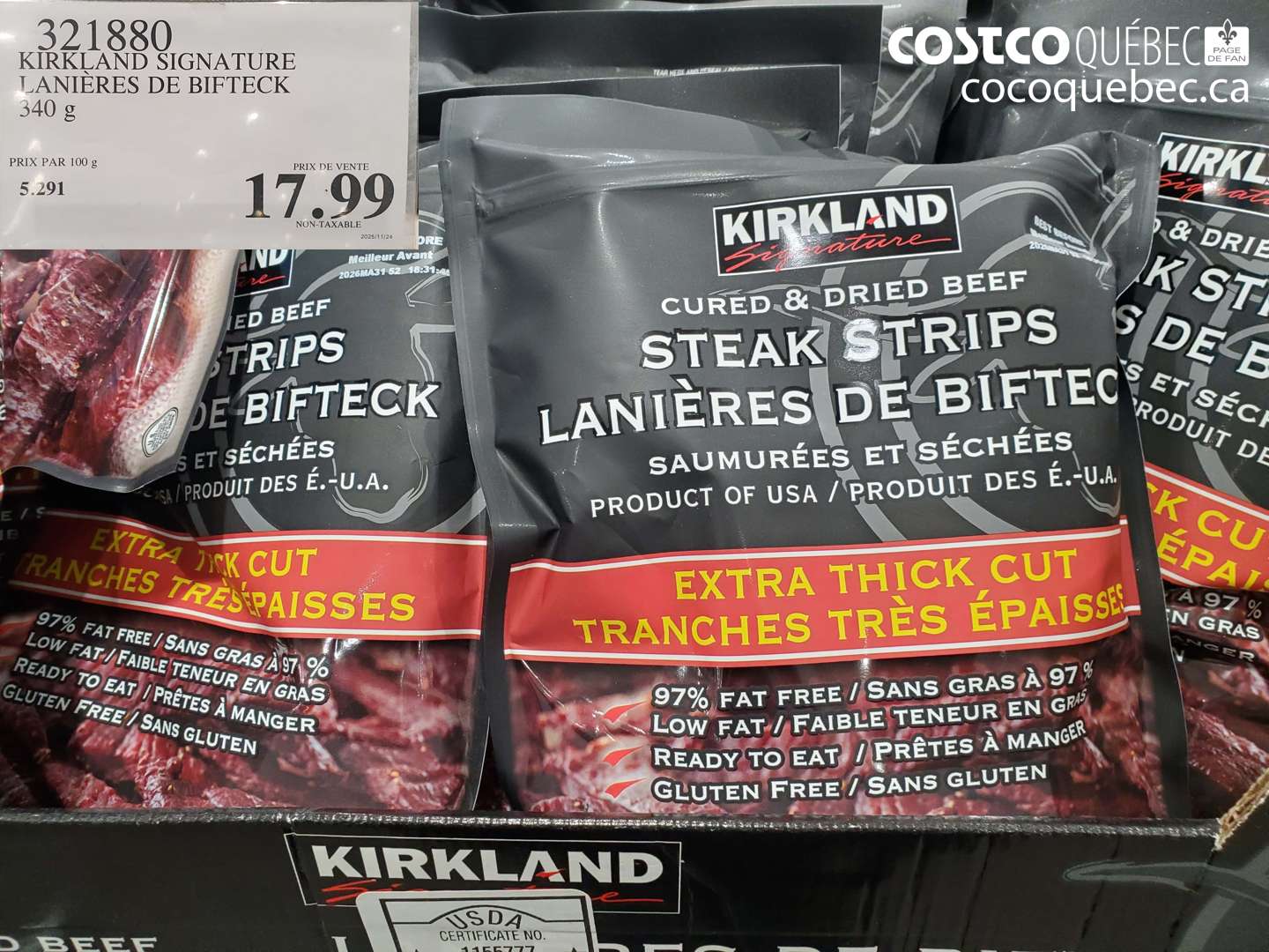 321880 KIRKLAND SIGNATURE LANIERES DE BIFTECK $17.99