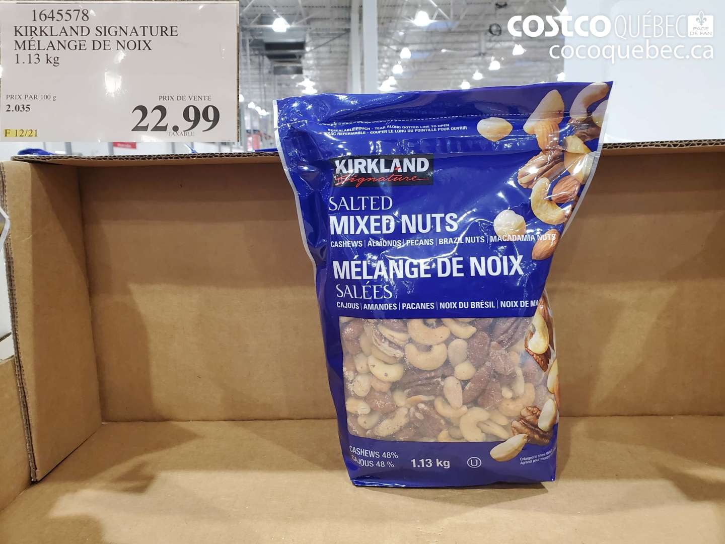 1645578 KIRKLAND SIGNATURE MÉLANGE DE NOIX $22.99