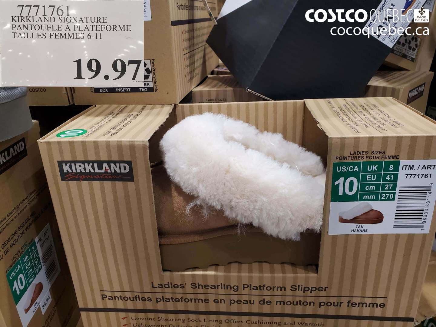 7771761 KIRKLAND SIGNATURE PANTOUFLE À PLATEFORME TAILLES FEMMES 6-11 $19.97