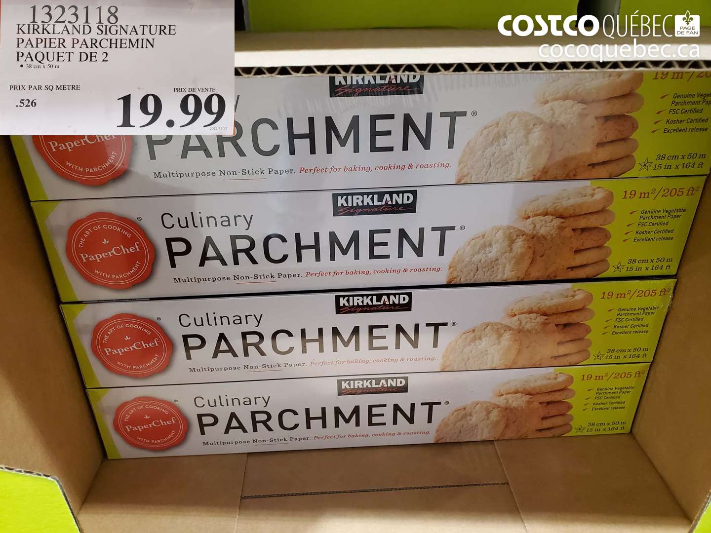 1323118 KIRKLAND SIGNATURE PAPIER PARCHEMIN PAQUET DE 2  $19.99