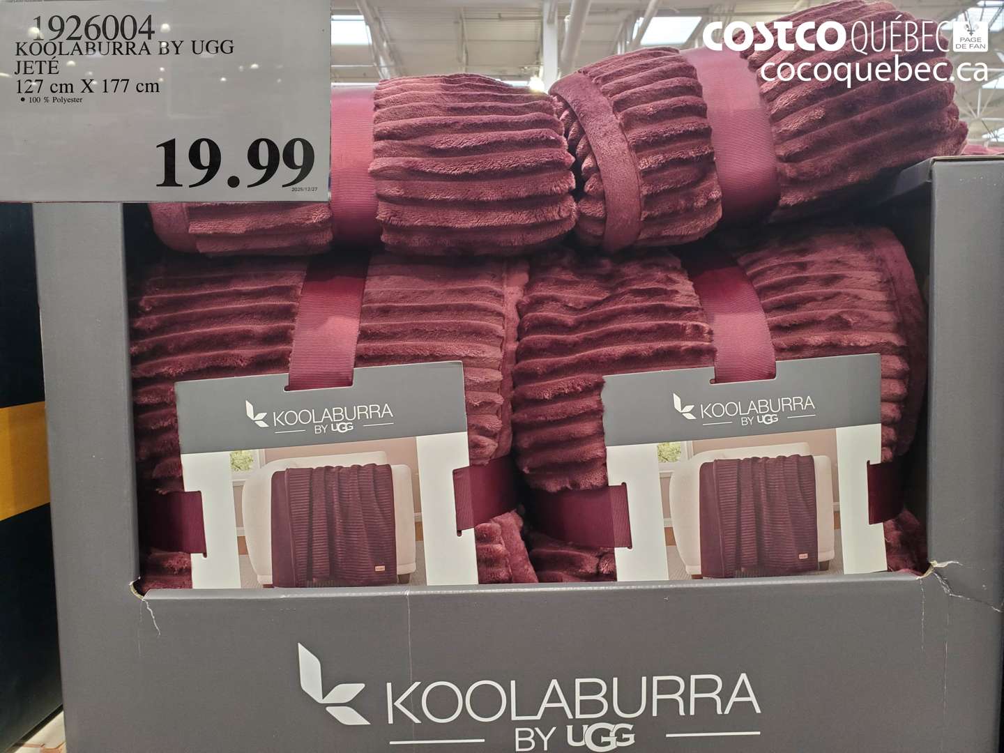 1926004 KOOLABURRA BY UGG JETÉ 127 cm X 177 cm • 100 % Polyester $19.99