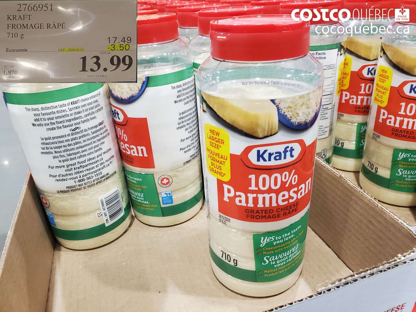 2766951 KRAFT FROMAGE RAPE 710 g ($3.50 INSTANT SAVINGS EXPIRES ON 2026-02-01) $13.99