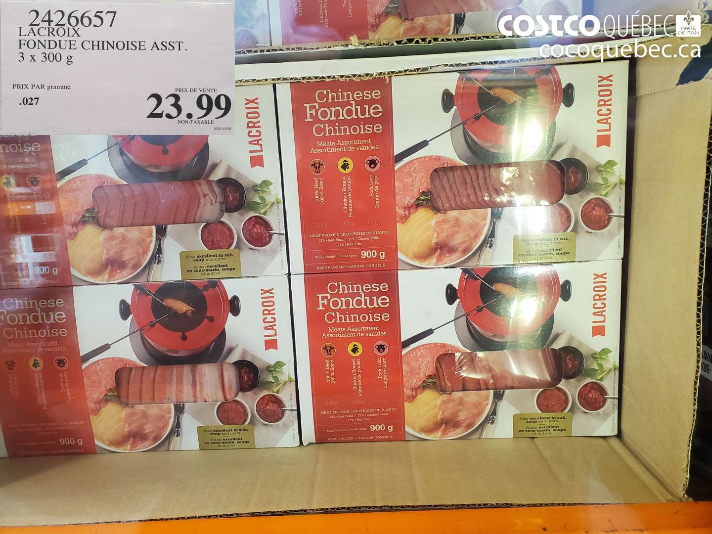 2426657 LACROIX FONDUE CHINOISE ASST. 3 x 300 g $23.99