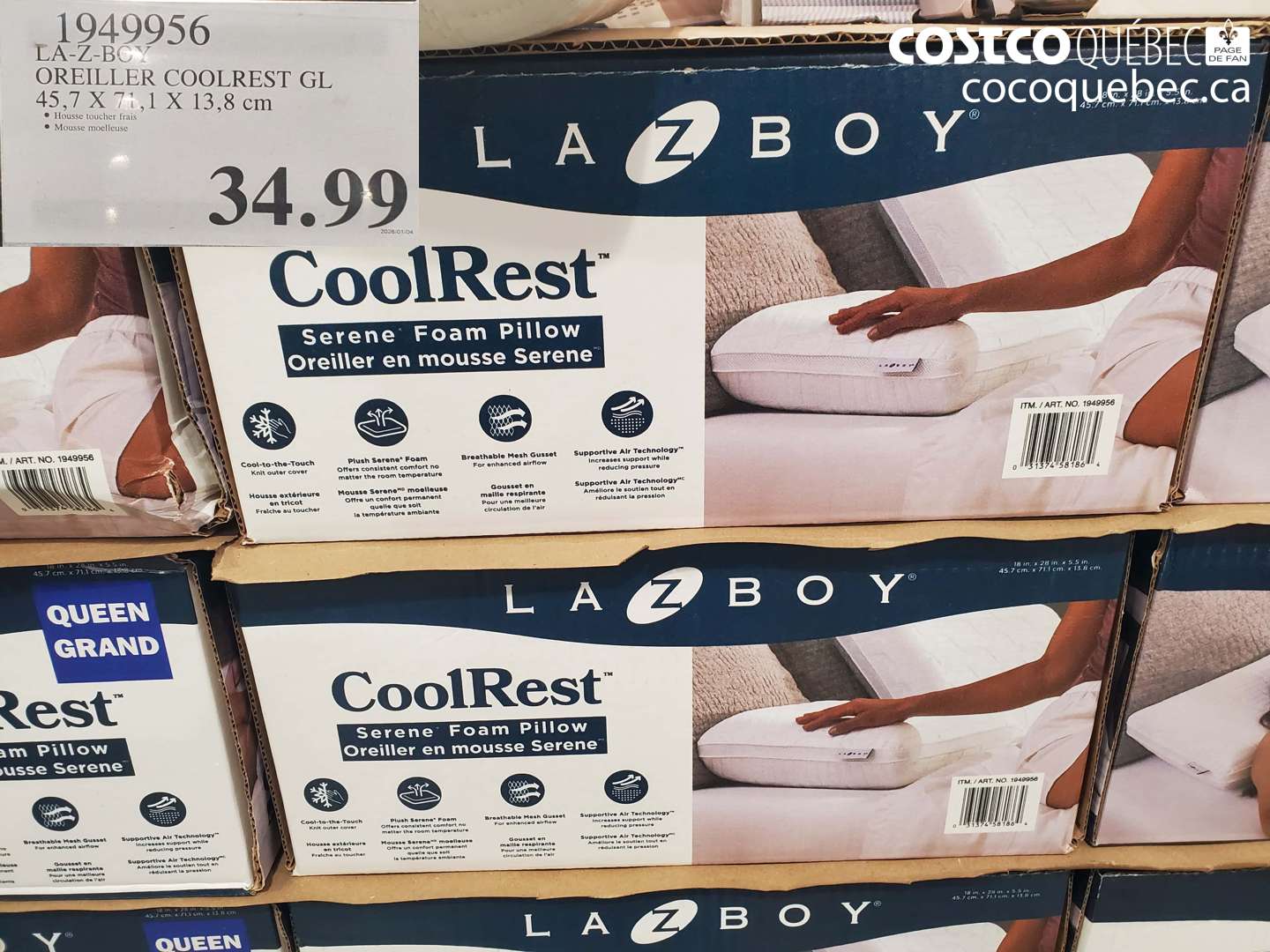 1949956 LA-Z-BOY OREILLER COOLREST GL $34.99