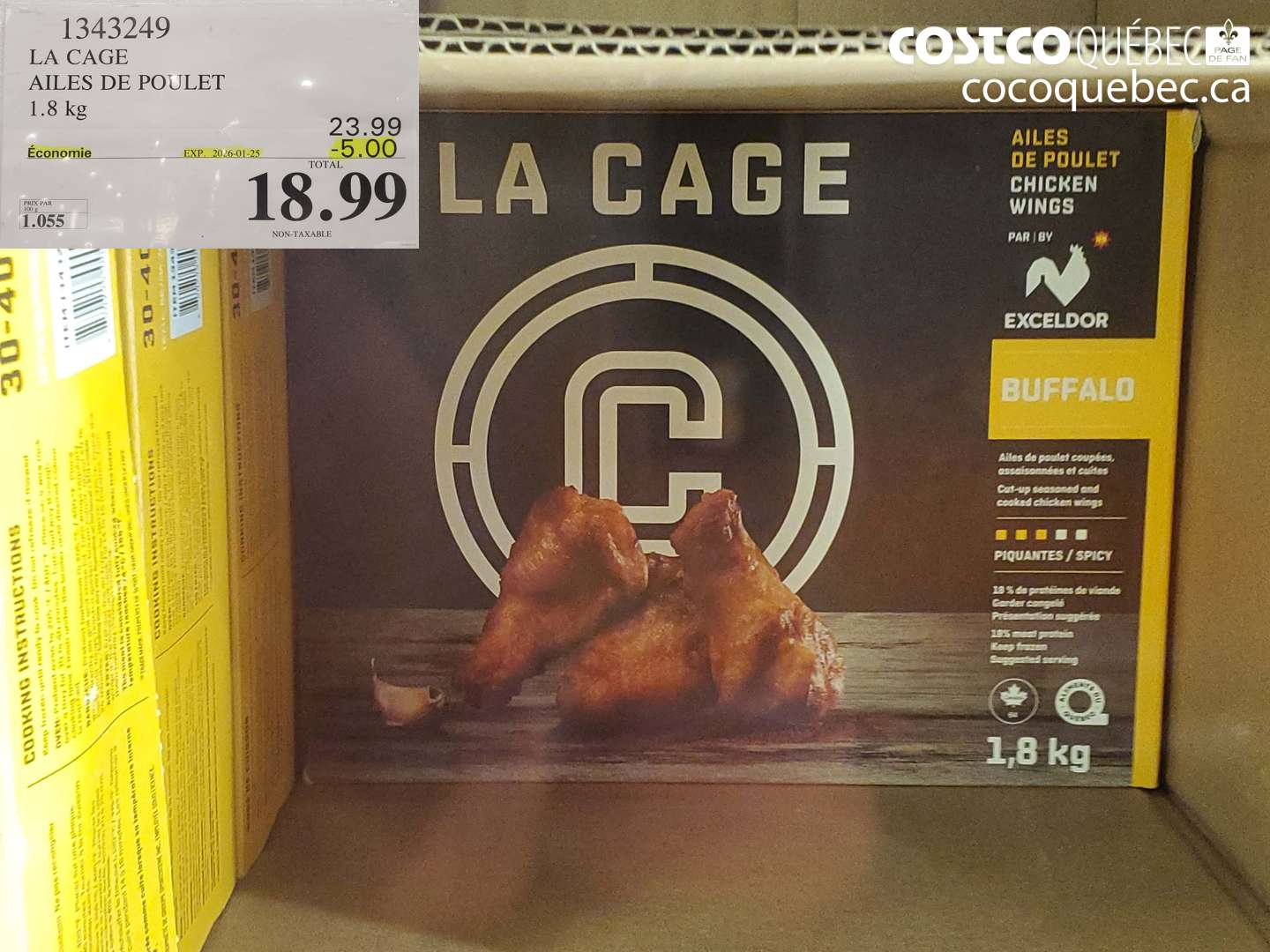 1343249 LA. CAGE AILES DE POULET 1.8 kg  ($5.00 INSTANT SAVINGS EXPIRES ON 2026-01-25) $18.99