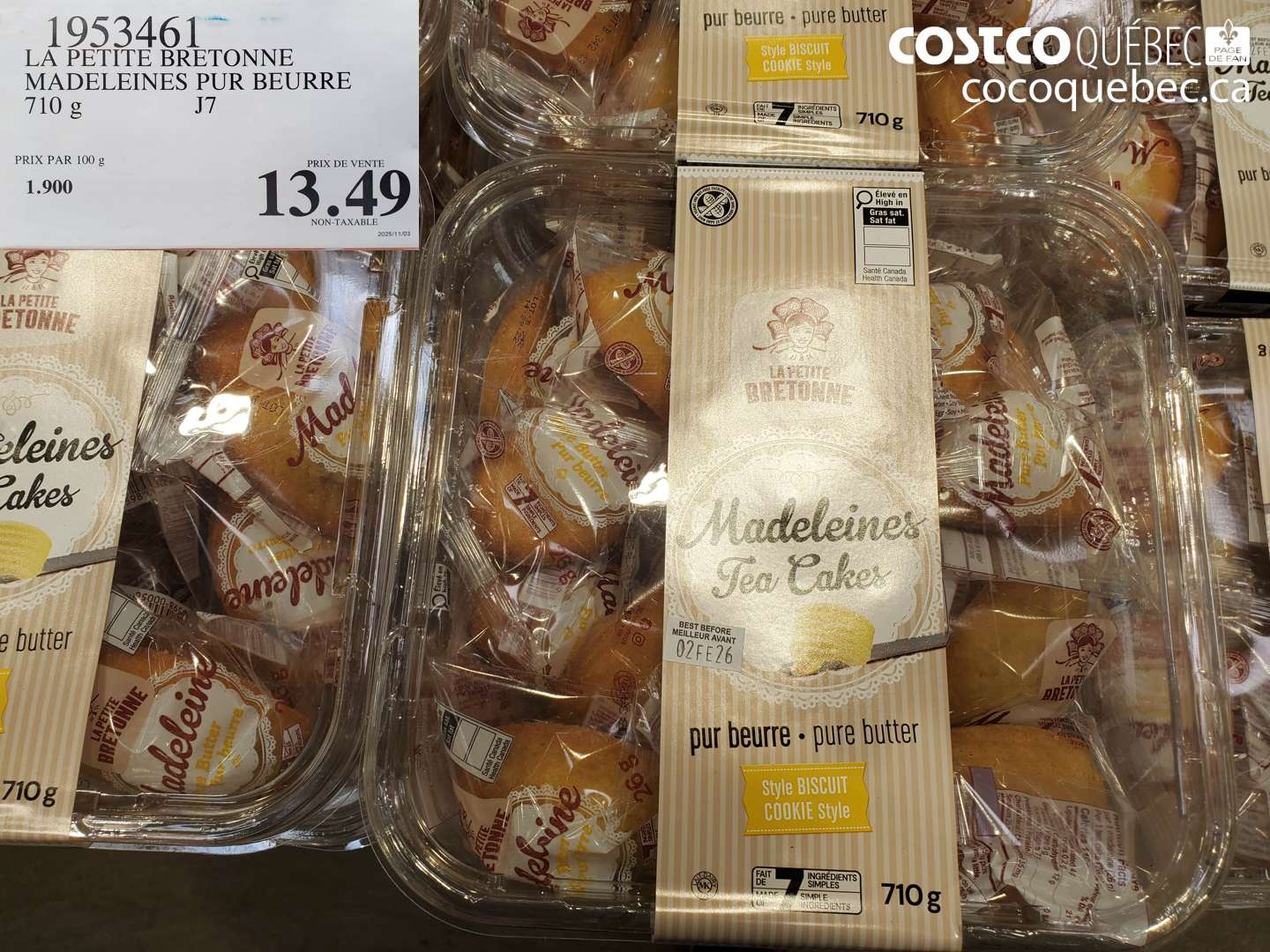 1953461 LA PETITE BRETONNE MADELEINES PUR BEURRE $13.49