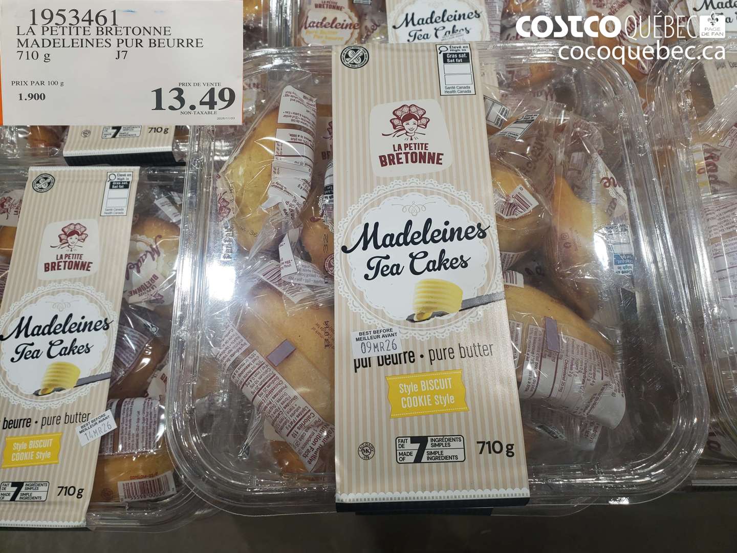 1953461 LA PETITE BRETONNE MADELEINES PUR BEURRE $13.49