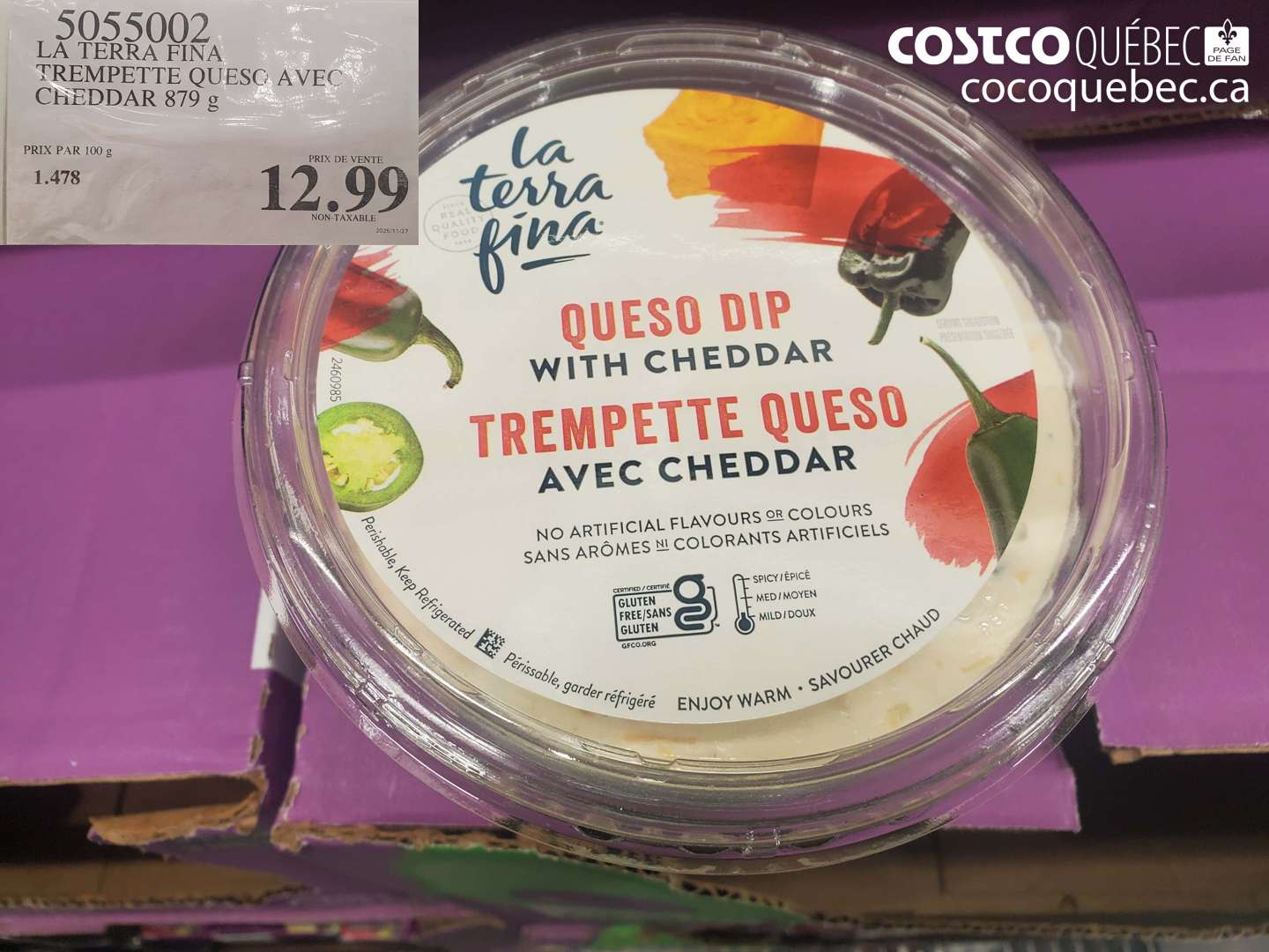 5055002 LA TERRA FINA TREM PETTE QUESO AVEC CHEDDAR 879 g $12.99