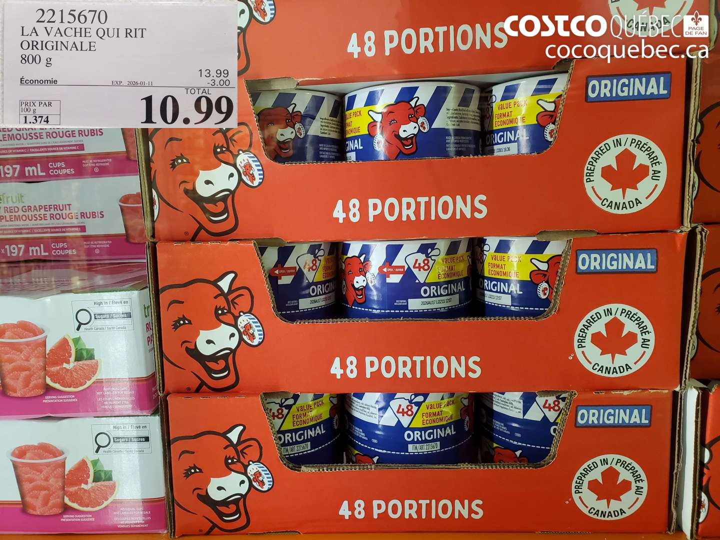 2215670 LA VACHE QUI RIT ORIGINALE 800 g ($3.00 INSTANT SAVINGS EXPIRES ON 2026-01-11) $10.99