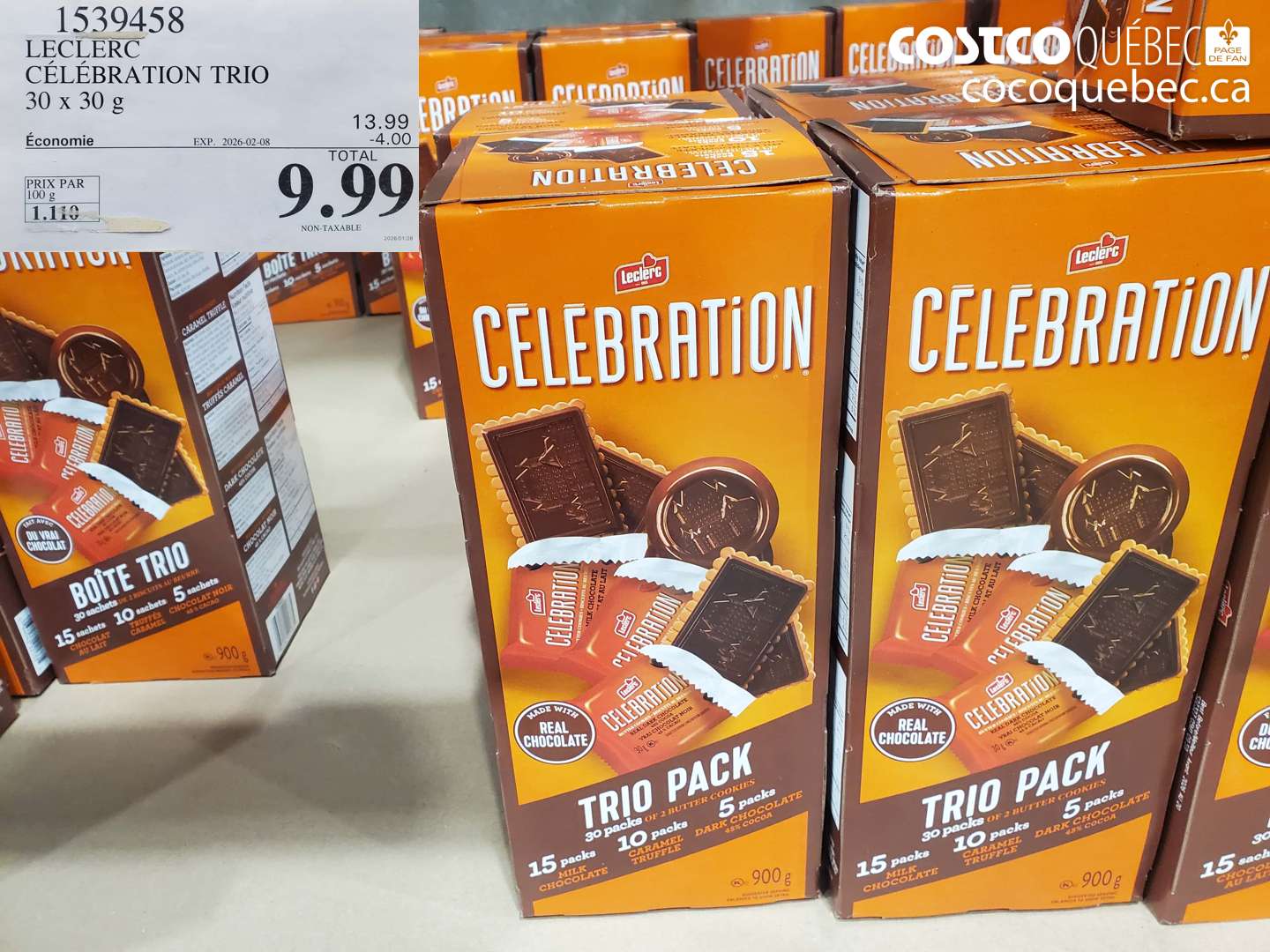 1539458 LECLERC CÉLÉBRATION TRIO 30 x 30 g ($4.00 INSTANT SAVINGS EXPIRES ON 2026-02-08) $9.99