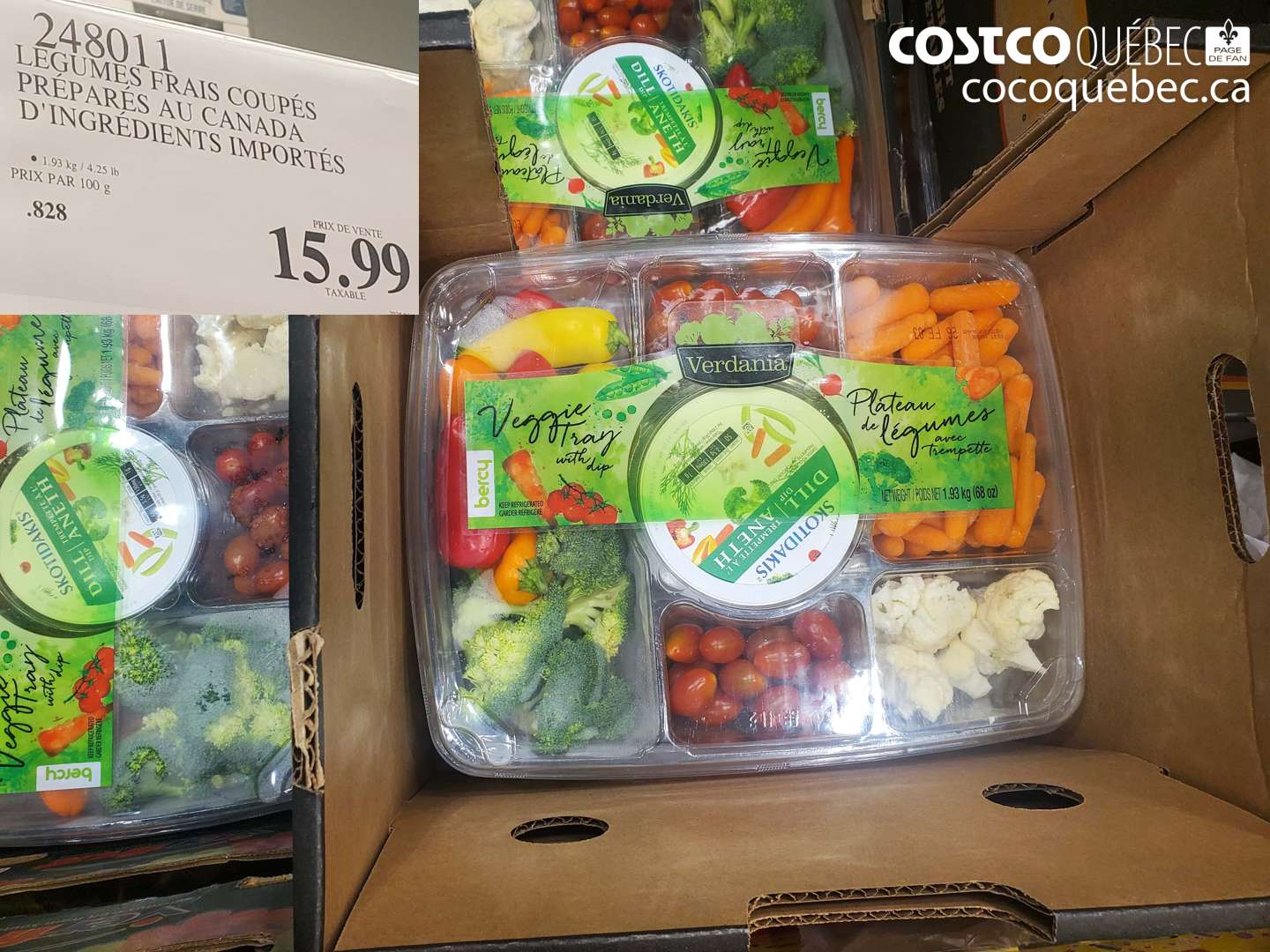 248011 LEGUMES FRAIS COUPÉS PRÉPARÉS AU CANADA D'INGRÉDIENTS IMPORTÉS $15.99