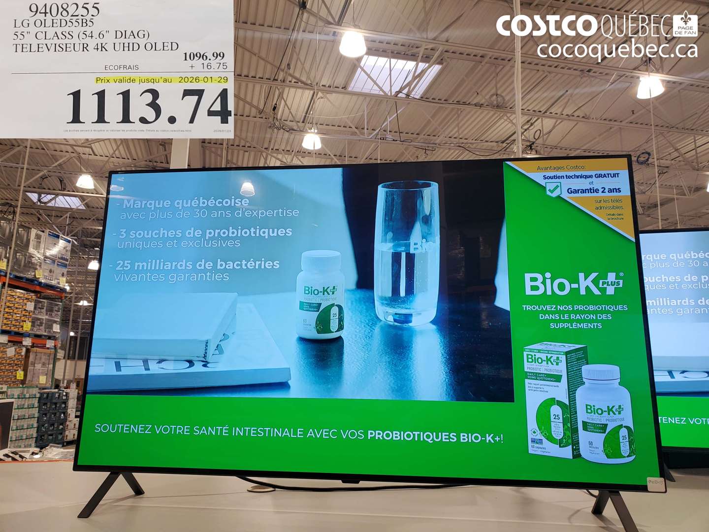 9408255 LG OLED55B5 55-inch Class (54.6-inch DIAG) Televiseur 4K UHD OLED (EXPIRES ON 2026-01-29) $1113.74