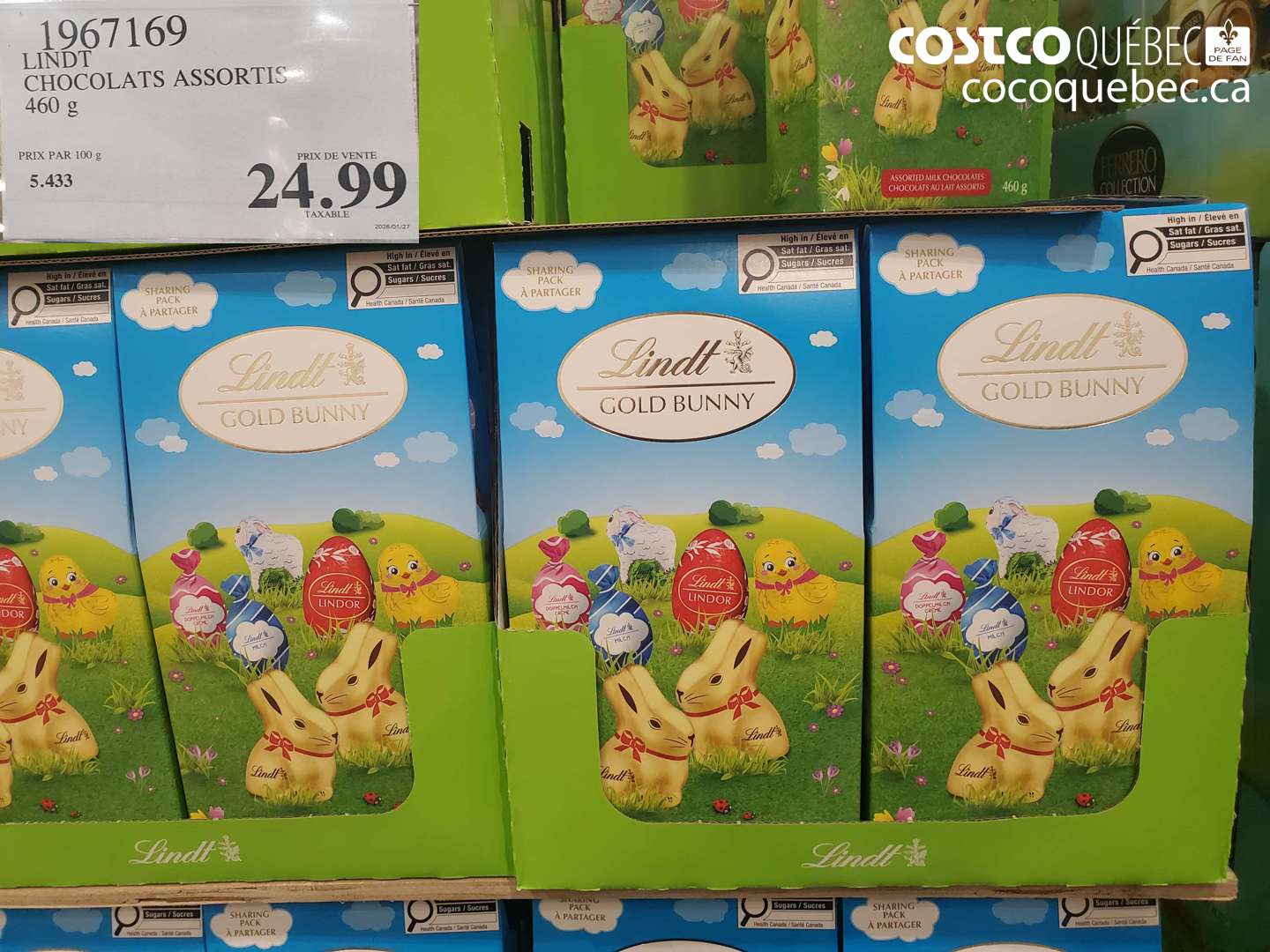 1967169 LINDT CHOCOLATS ASSORTIS 460 g $24.99