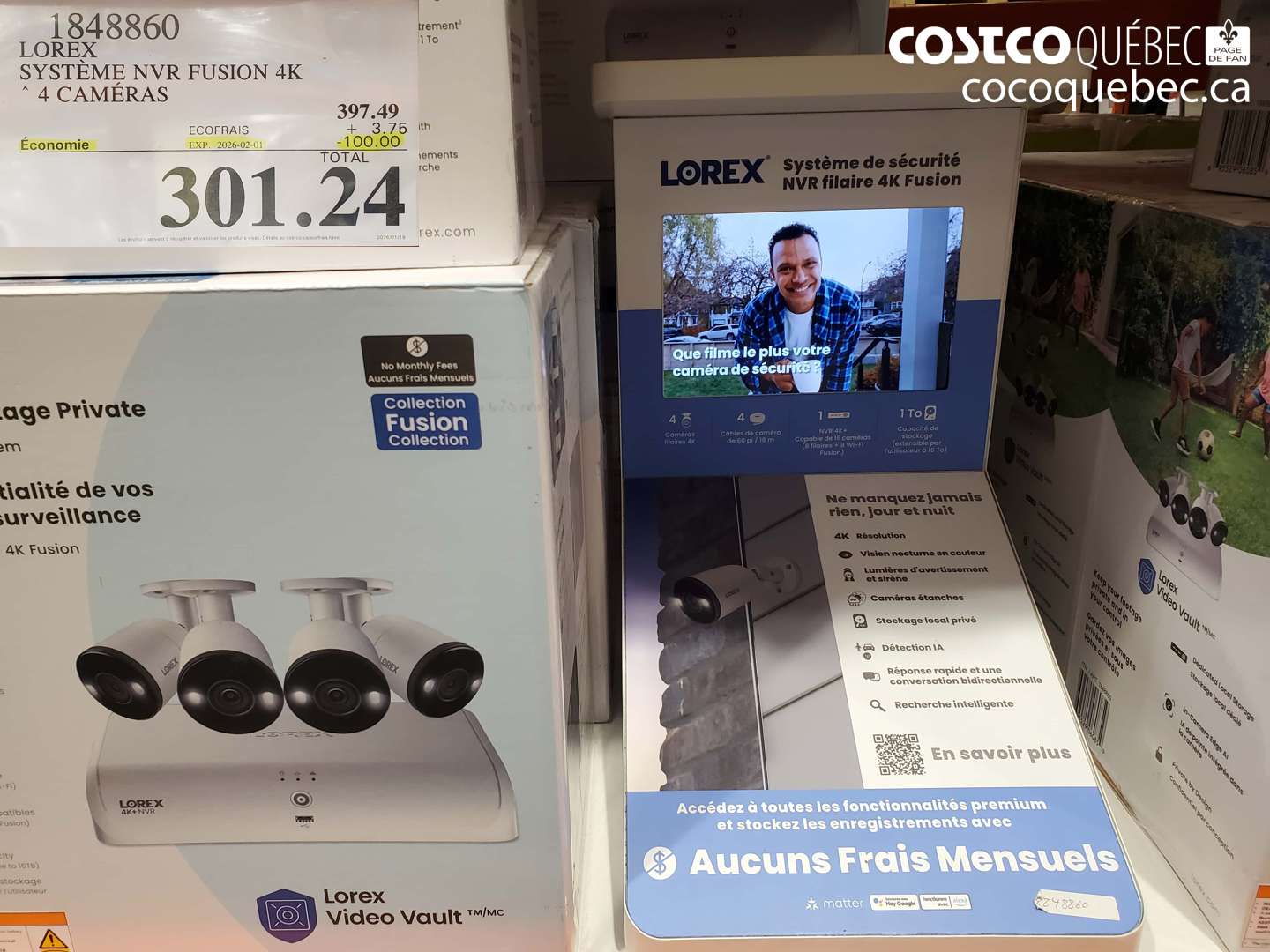 1848860 LOREX SYSTEME NVR FUSION 4K 4 CAMÉRAS ($100.00 INSTANT SAVINGS EXPIRES ON 2026-02-01) $301.24