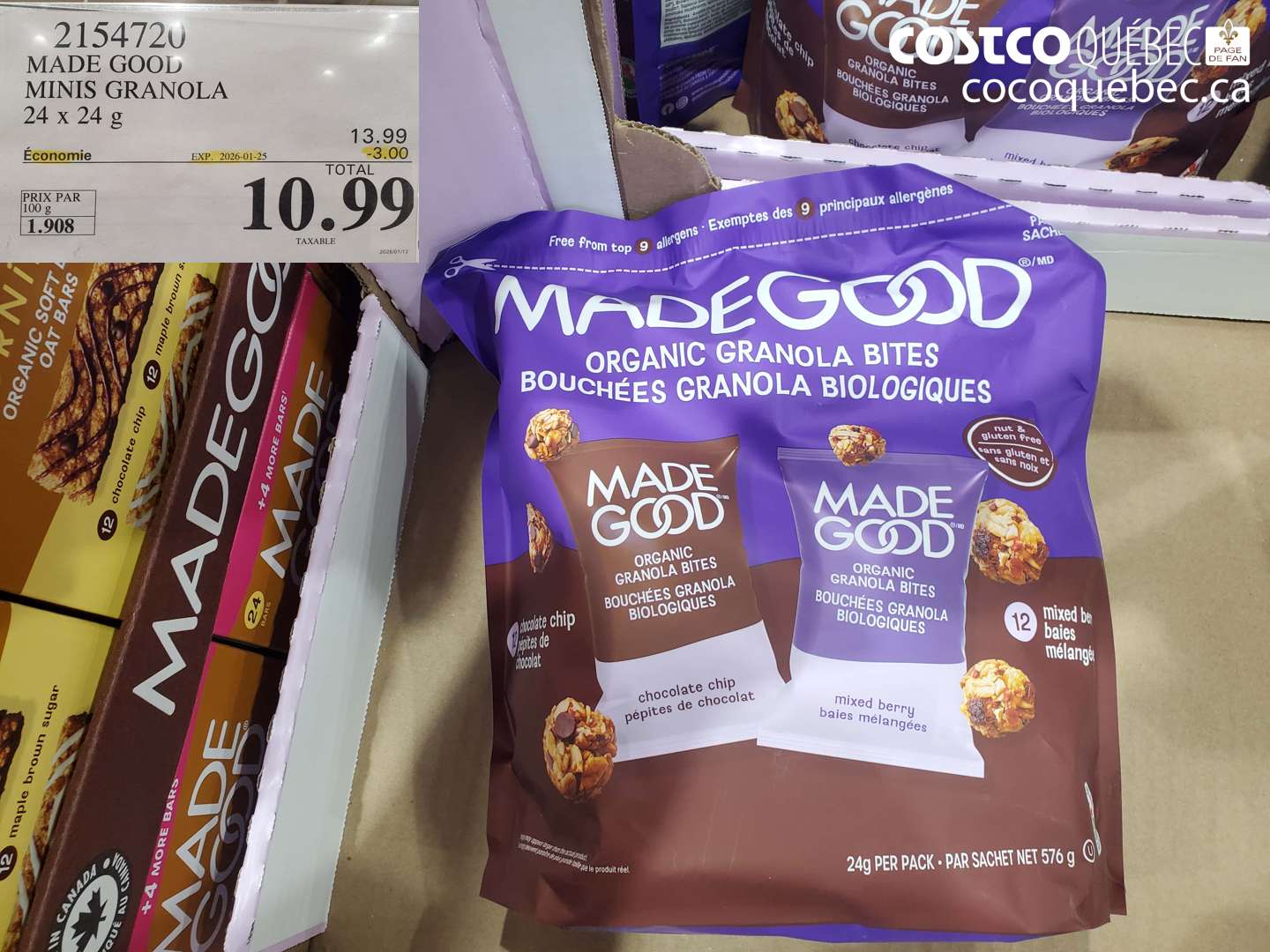 2154720 MADE GOOD MINIS GRANOLA 24 x 24 g  ($3.00 INSTANT SAVINGS EXPIRES ON 2026-01-25) $10.99