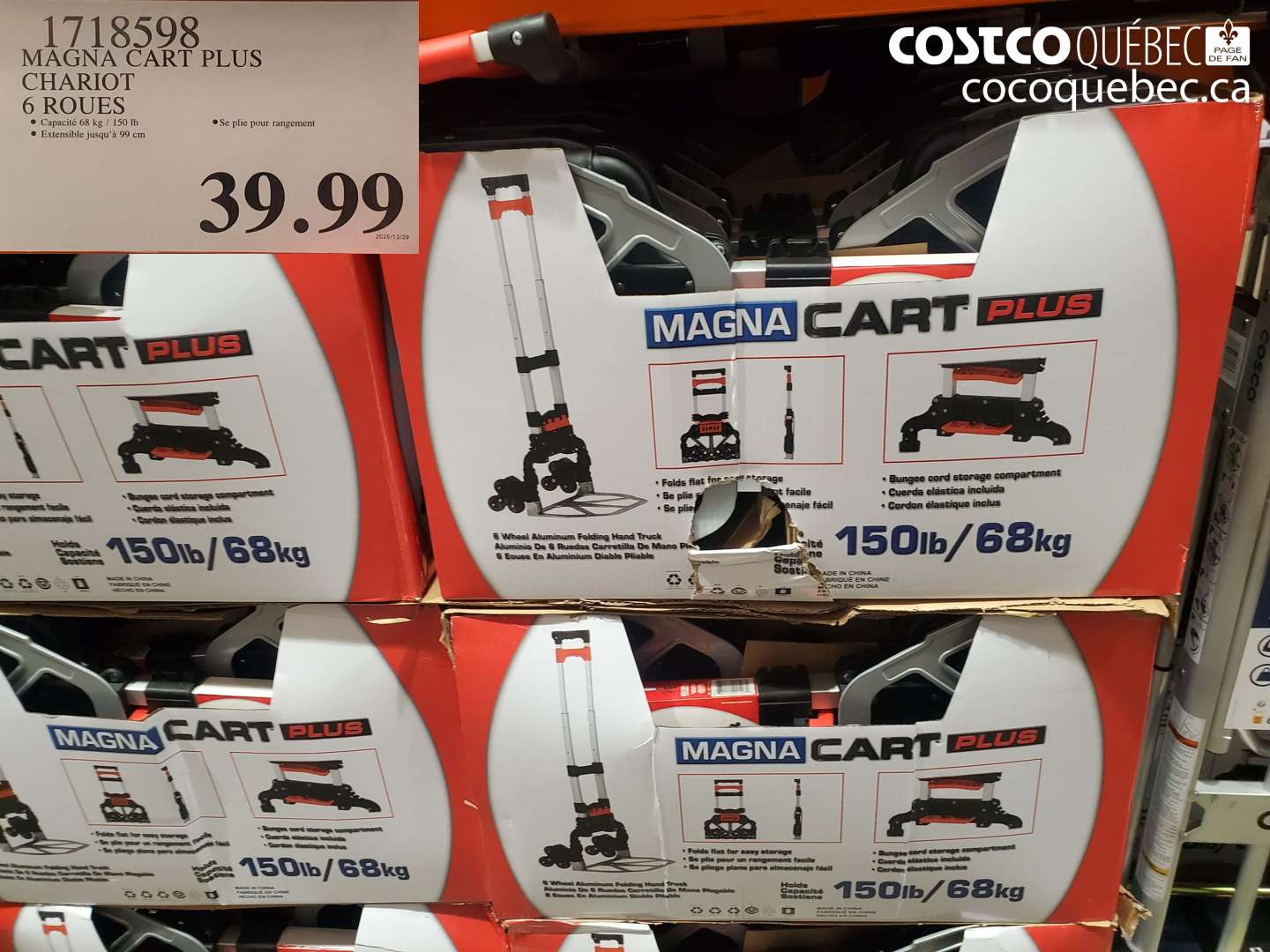 1718598 MAGNA CART PLUS CHARIOT 6 ROUES $39.99