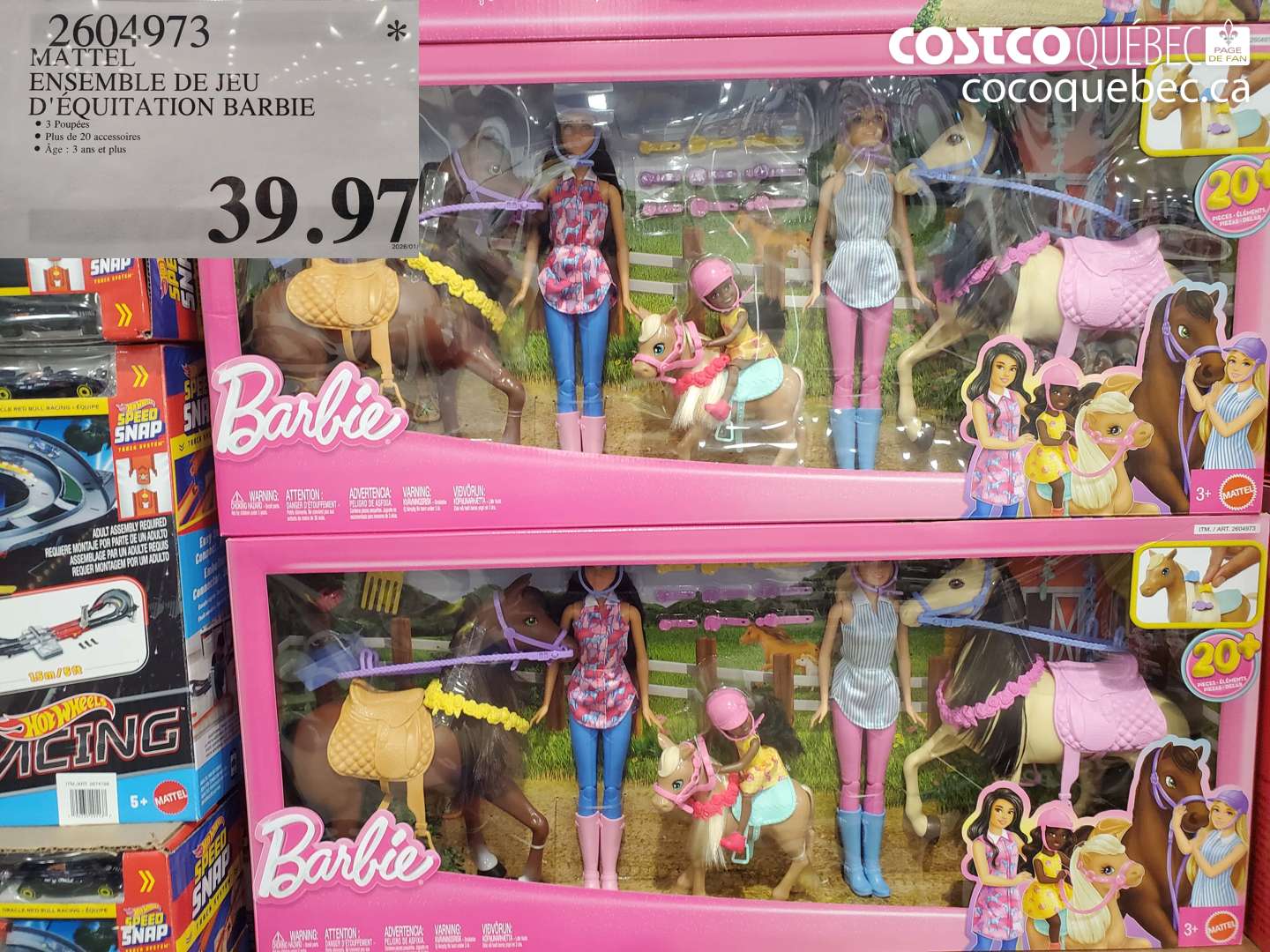2604973 MATTEL ENSEMBLE DE JEU D'EQUITATION BARBIE  $39.97