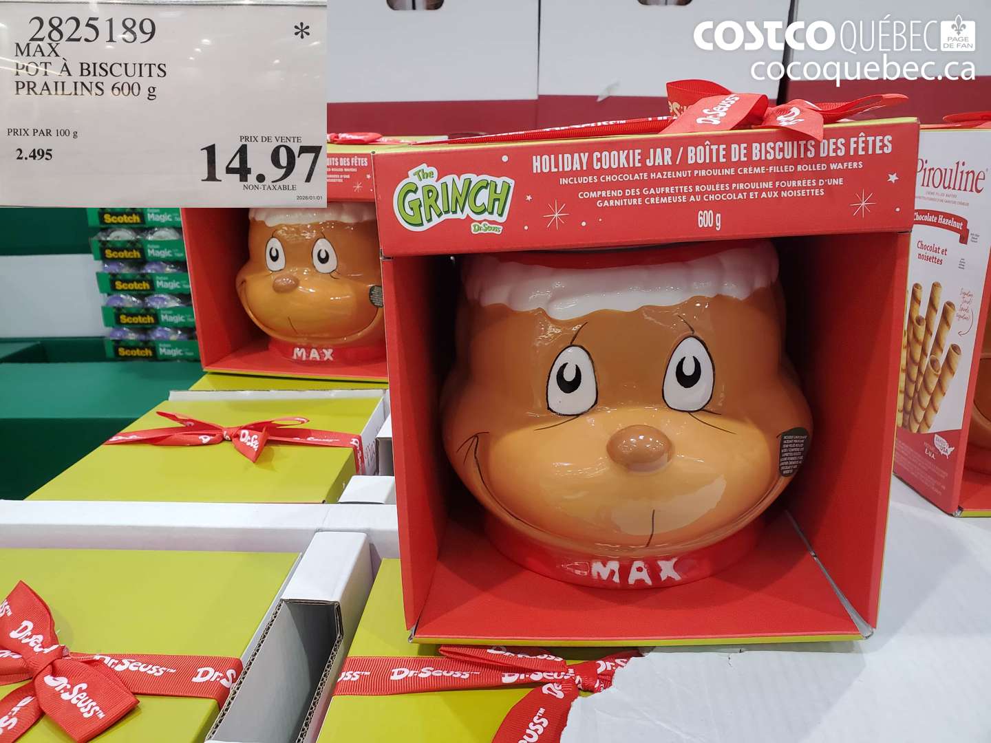 2825189 MAX POT À BISCUITS PRAILINS 600 g $14.97
