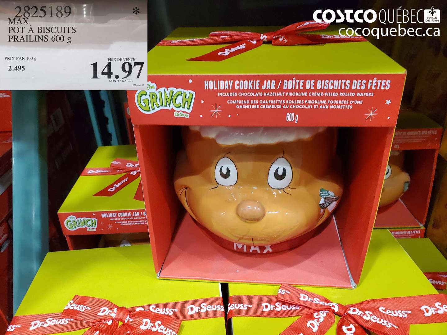 2825189 MAX POT À BISCUITS PRAILINS 600 g $14.97