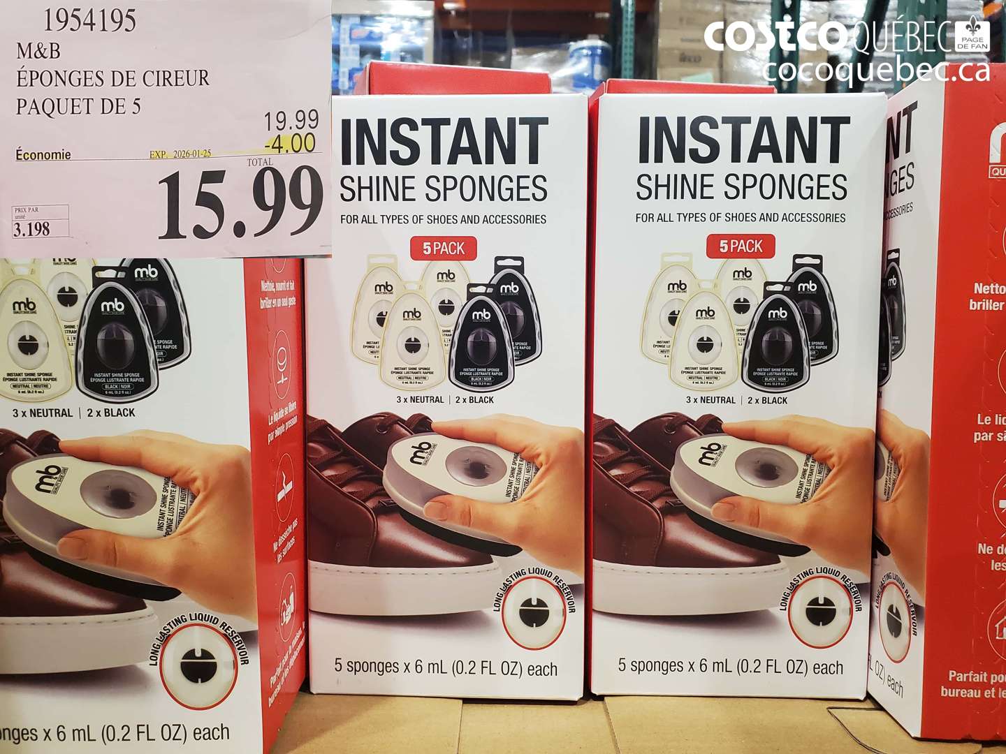 1954195 M&B EPONGES DE CIREUR PAQUET DE 5 ($4.00 INSTANT SAVINGS EXPIRES ON 2026-01-25) $15.99