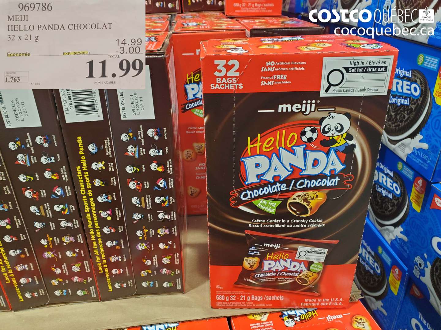 969786 MEIJI HELLO PANDA CHOCOLAT 32 x 21 g ($3.00 INSTANT SAVINGS EXPIRES ON 2026-01-11) $11.99