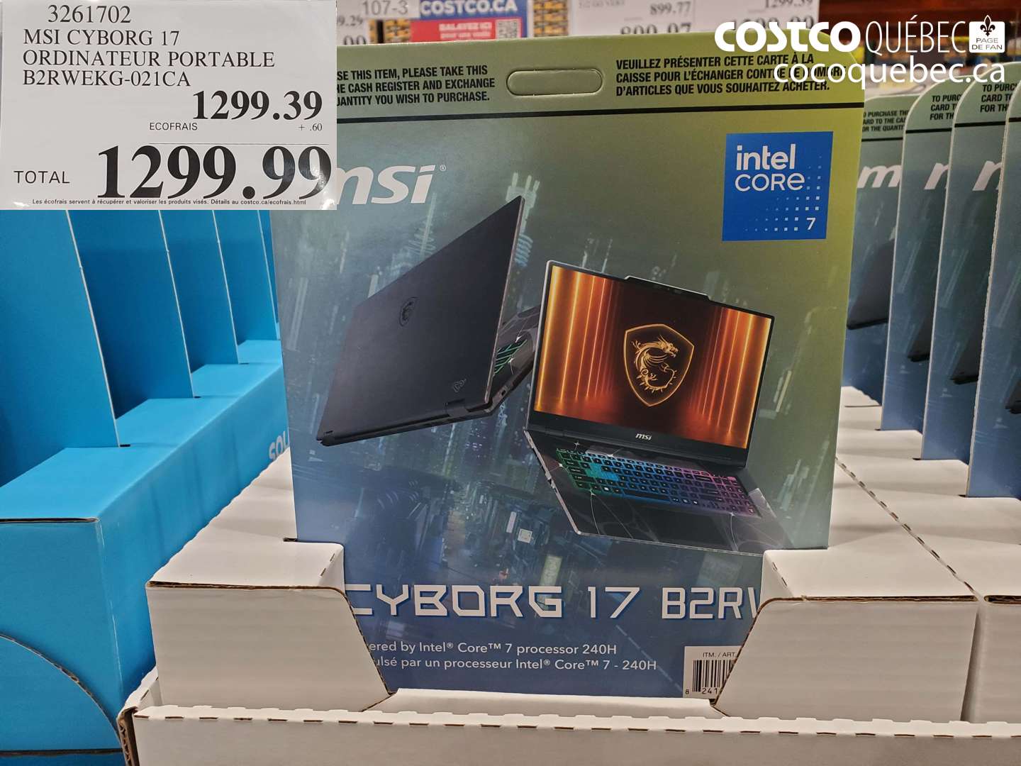 3261702 MSI CYBORG 17 ORDINATEUR PORTABLE B2RWEKG-021CA $1299.99