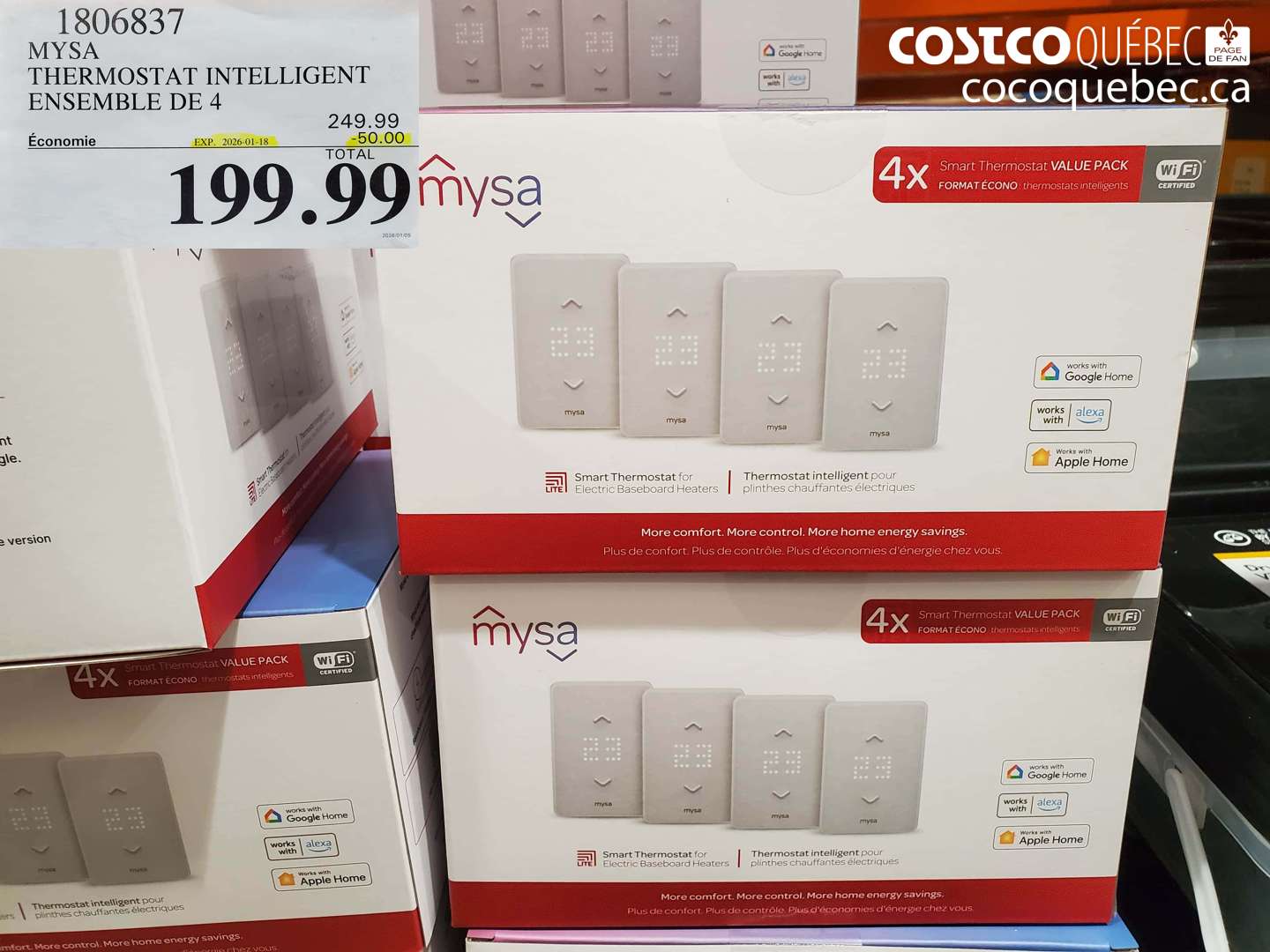 1806837 MYSA THERMOSTAT INTELLIGENT ENSEMBLE DE 4 ($50.00 INSTANT SAVINGS EXPIRES ON 2026-01-18) $199.99