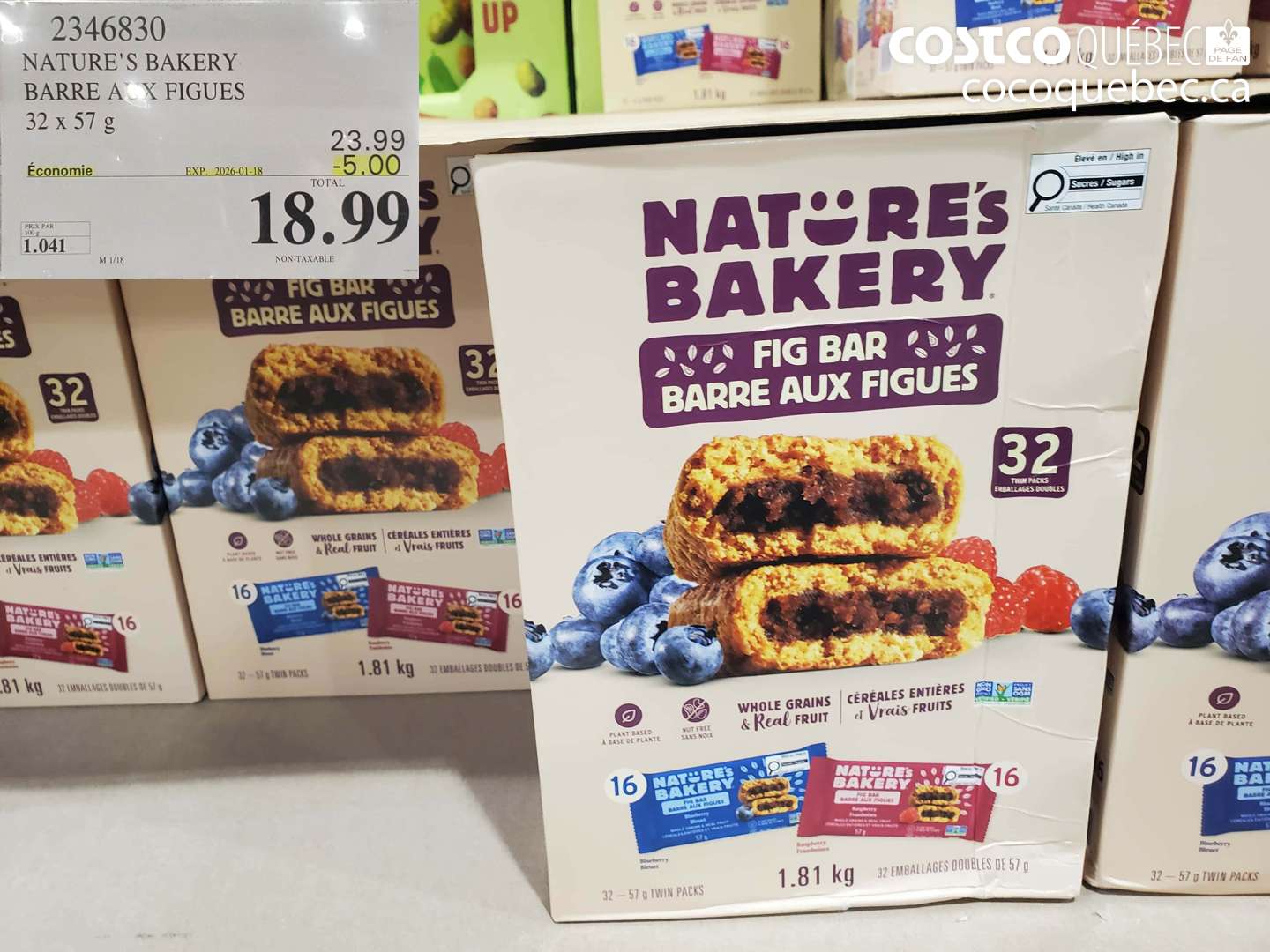2346830 NATURE'S BAKERY BARRE AUX FIGUES ($5.00 INSTANT SAVINGS EXPIRES ON 2026-01-18) $18.99