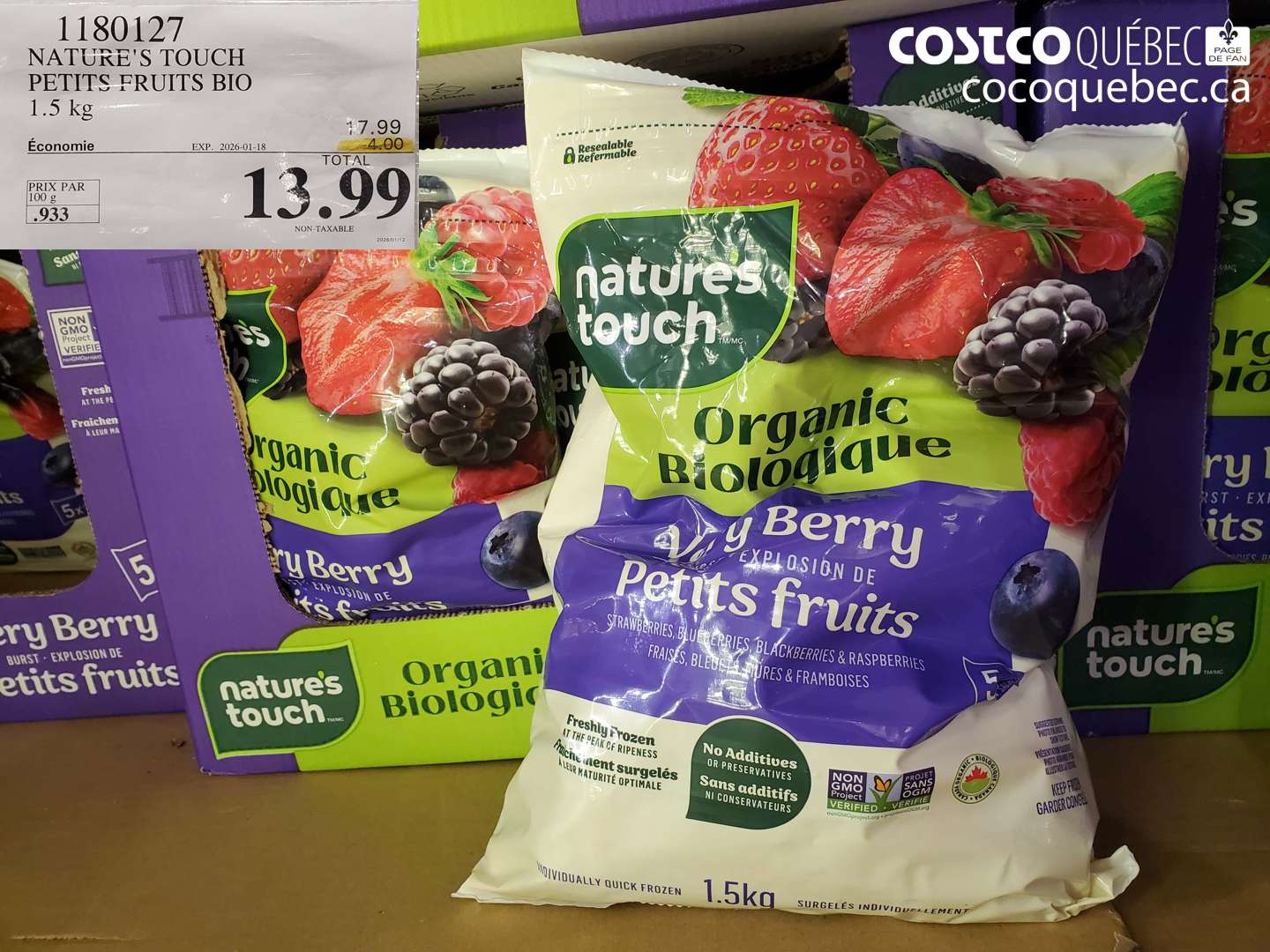1180127 NATURE'S TOUCH PETITS FRUITS BIO 1.5 kg ($4.00 INSTANT SAVINGS EXPIRES ON 2026-01-18) $13.99