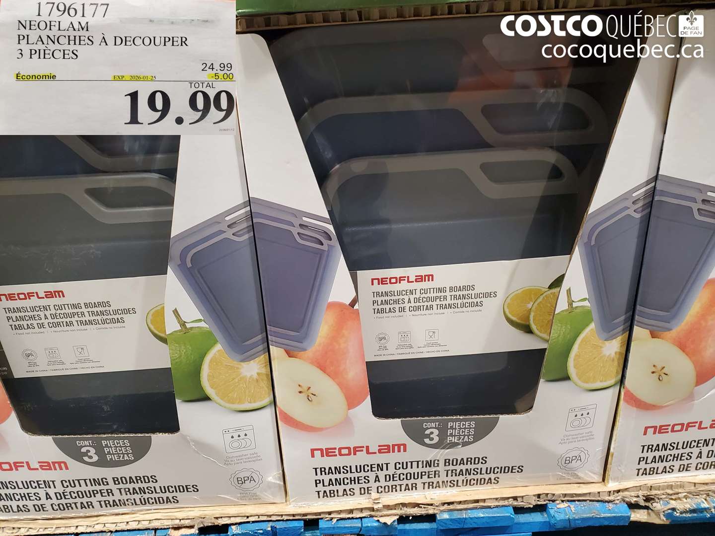 1796177 NEOFLAM PLANCHES À DÉCOUPER 3 PIÈCES ($5.00 INSTANT SAVINGS EXPIRES ON 2026-01-25) $19.99