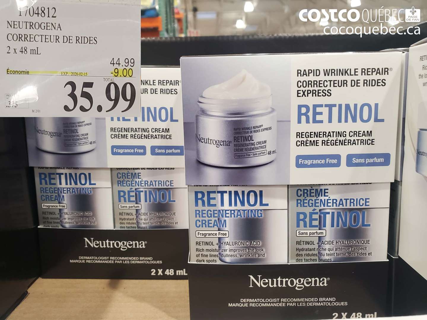 1704812 NEUTROGENA CORRECTEUR DE RIDES 2 x 48 mL ($9.00 INSTANT SAVINGS EXPIRES ON 2026-02-15) $35.99