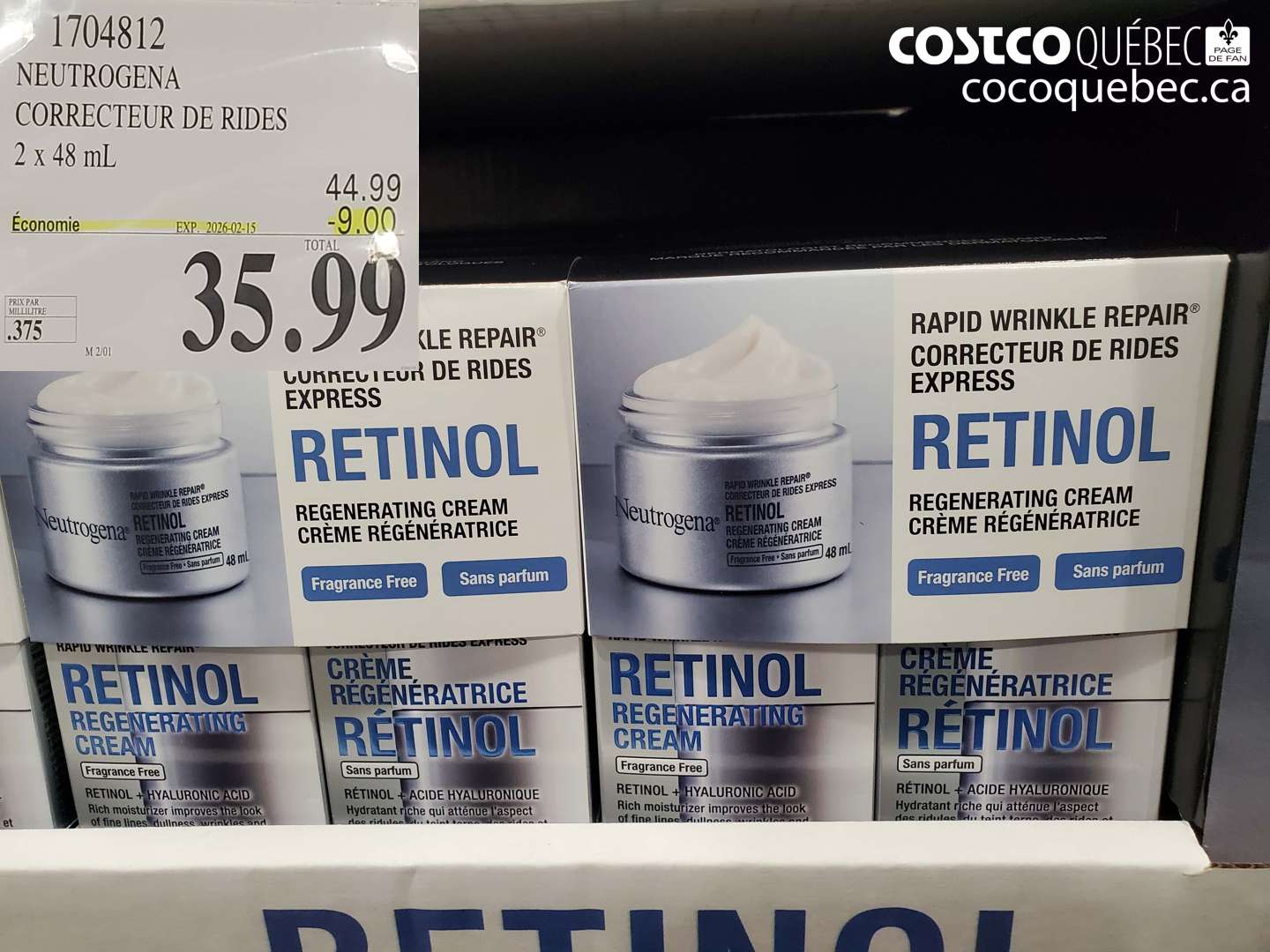 1704812 NEUTROGENA CORRECTEUR DE RIDES 2x 48 mL  ($9.00 INSTANT SAVINGS EXPIRES ON 2026-02-15) $35.99